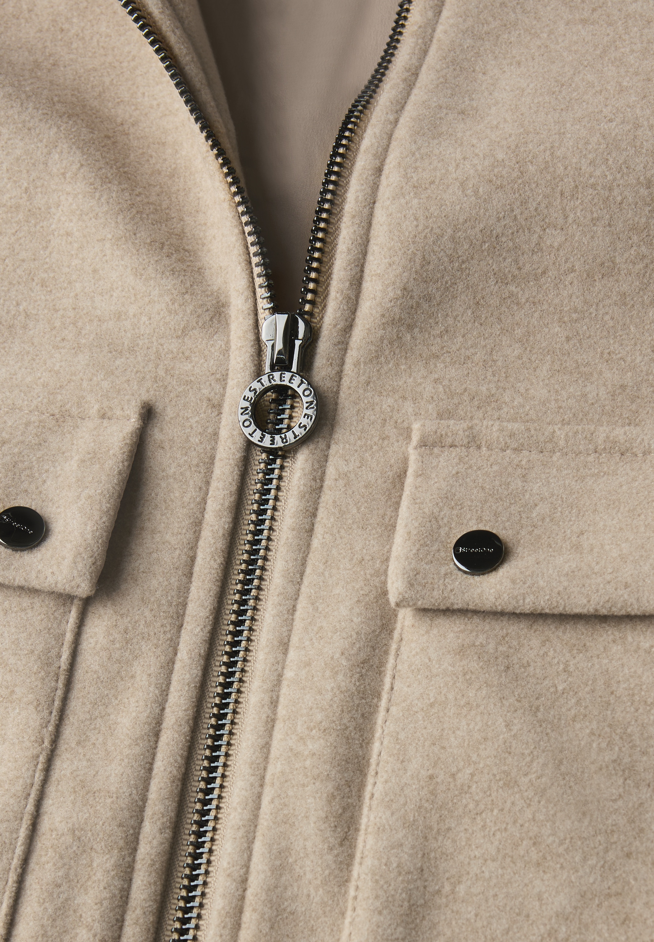 STREET ONE Outdoorjacke, ohne Kapuze, in Woll-Optik
