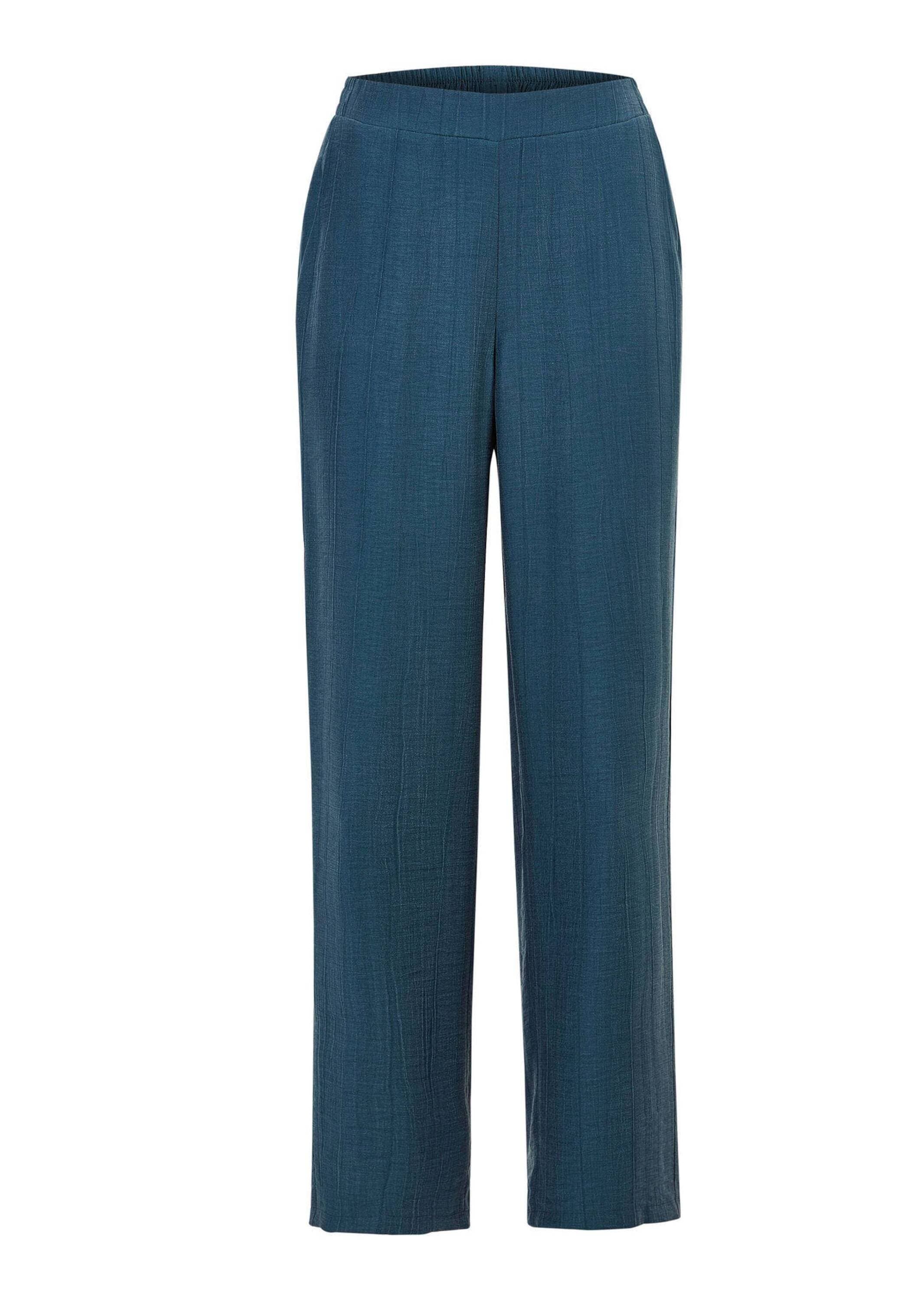 GOLDNER Schlupfhose "Elegante Stoffhose mit Teildehnbund" Vorne glatter Bund, weite Beinform