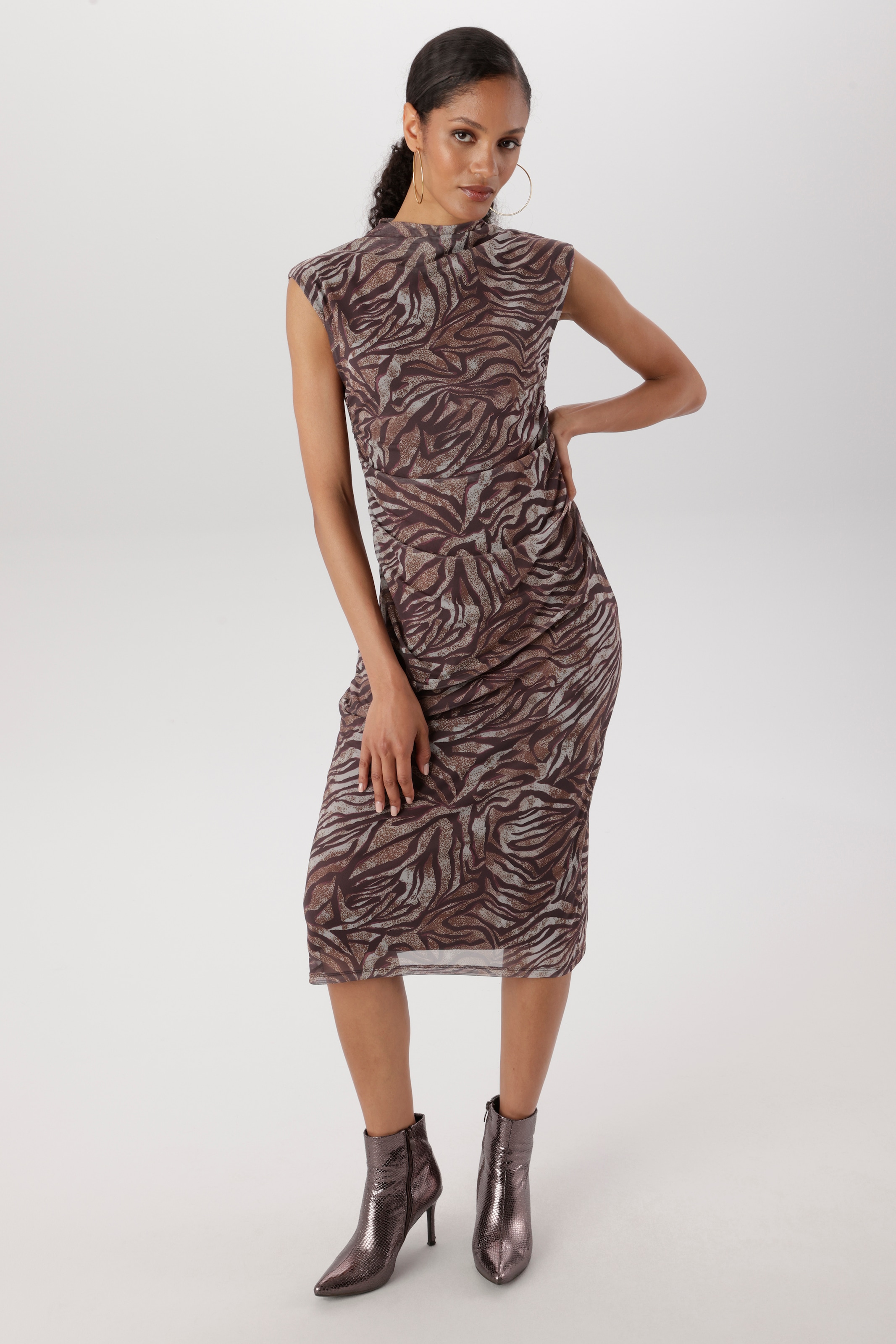 Aniston SELECTED Midikleid In Mesh-Qualiät und im angesagten Animalprint - NEUE KOLLEKTION