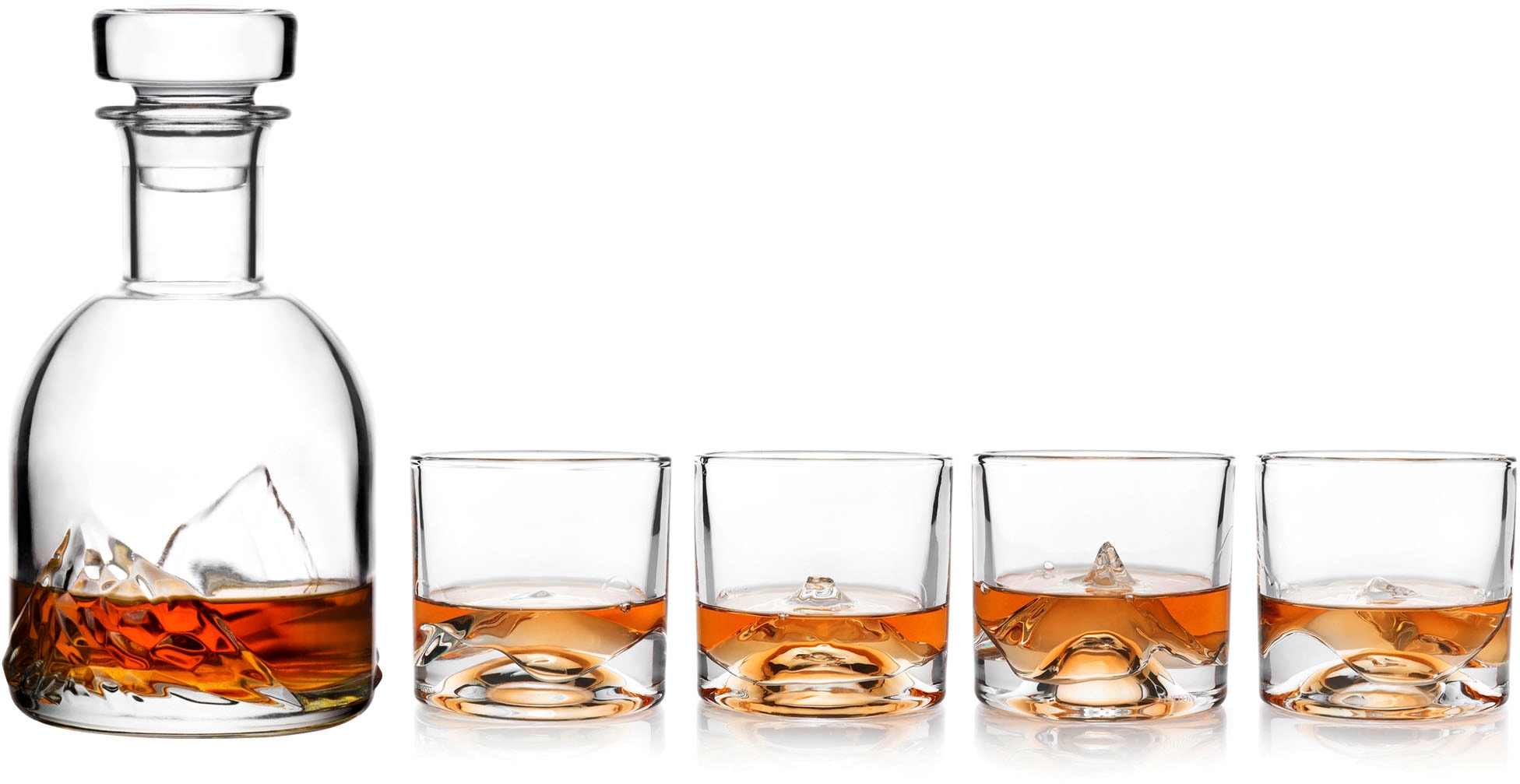 LIITON Whiskyglas »The Peaks«, (Set, 5 tlg.), 5-teilig, inkl. Dekanter
