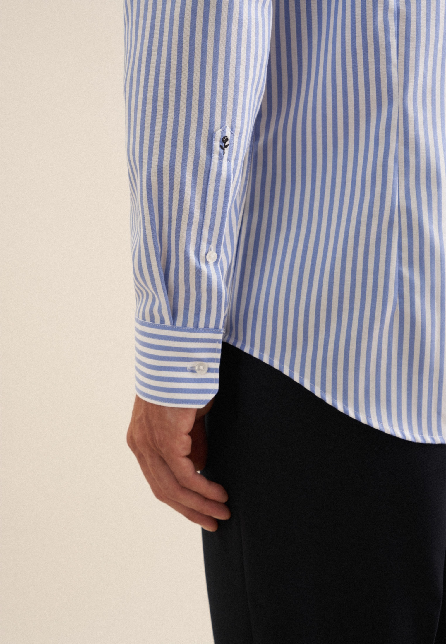 seidensticker Businesshemd »Schwarze Rose«, Slim Kentkragen Gestreift