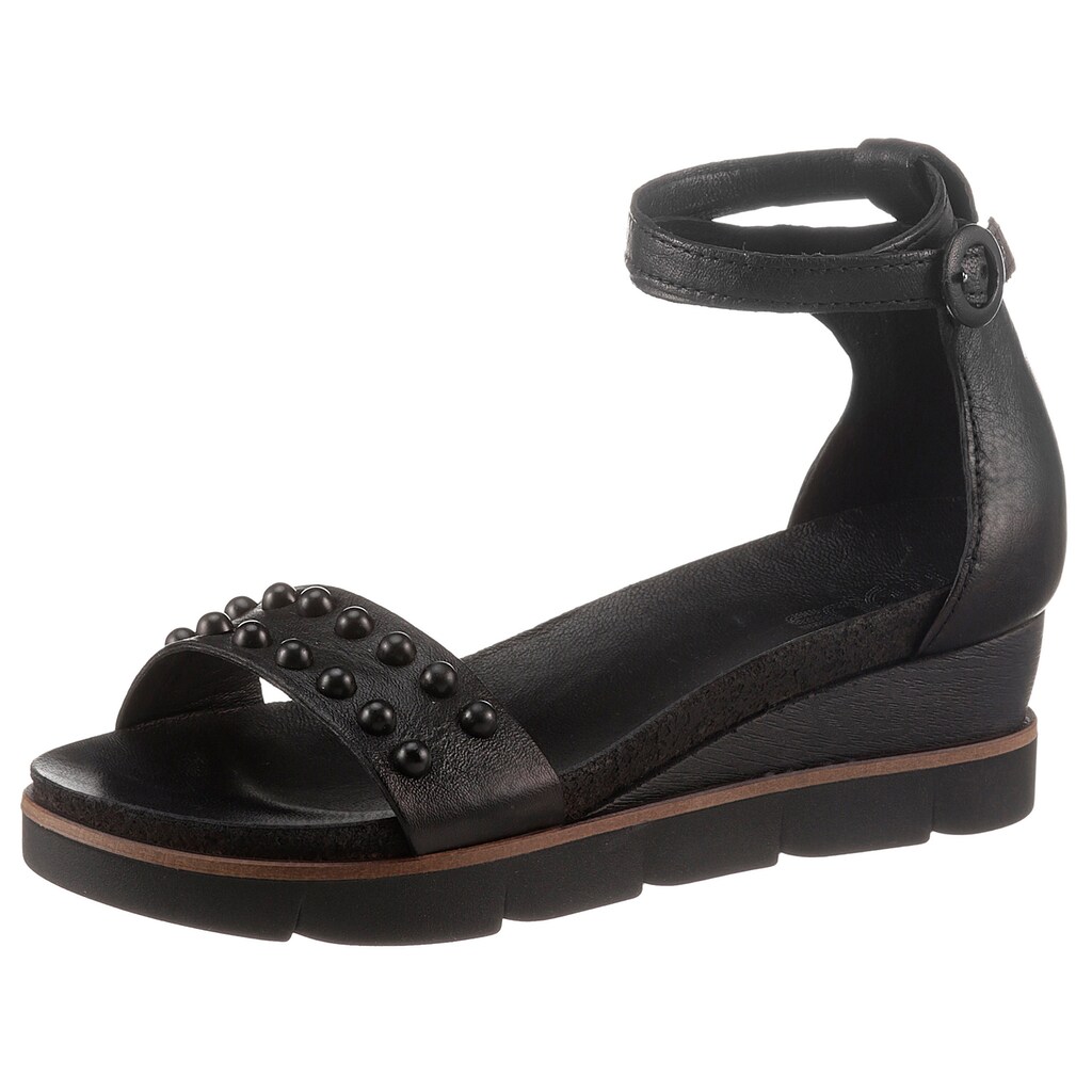 Schuhe Sandalen Mjus Keilsandalette »TAPASITA«, mit Nietenverzierung schwarz
