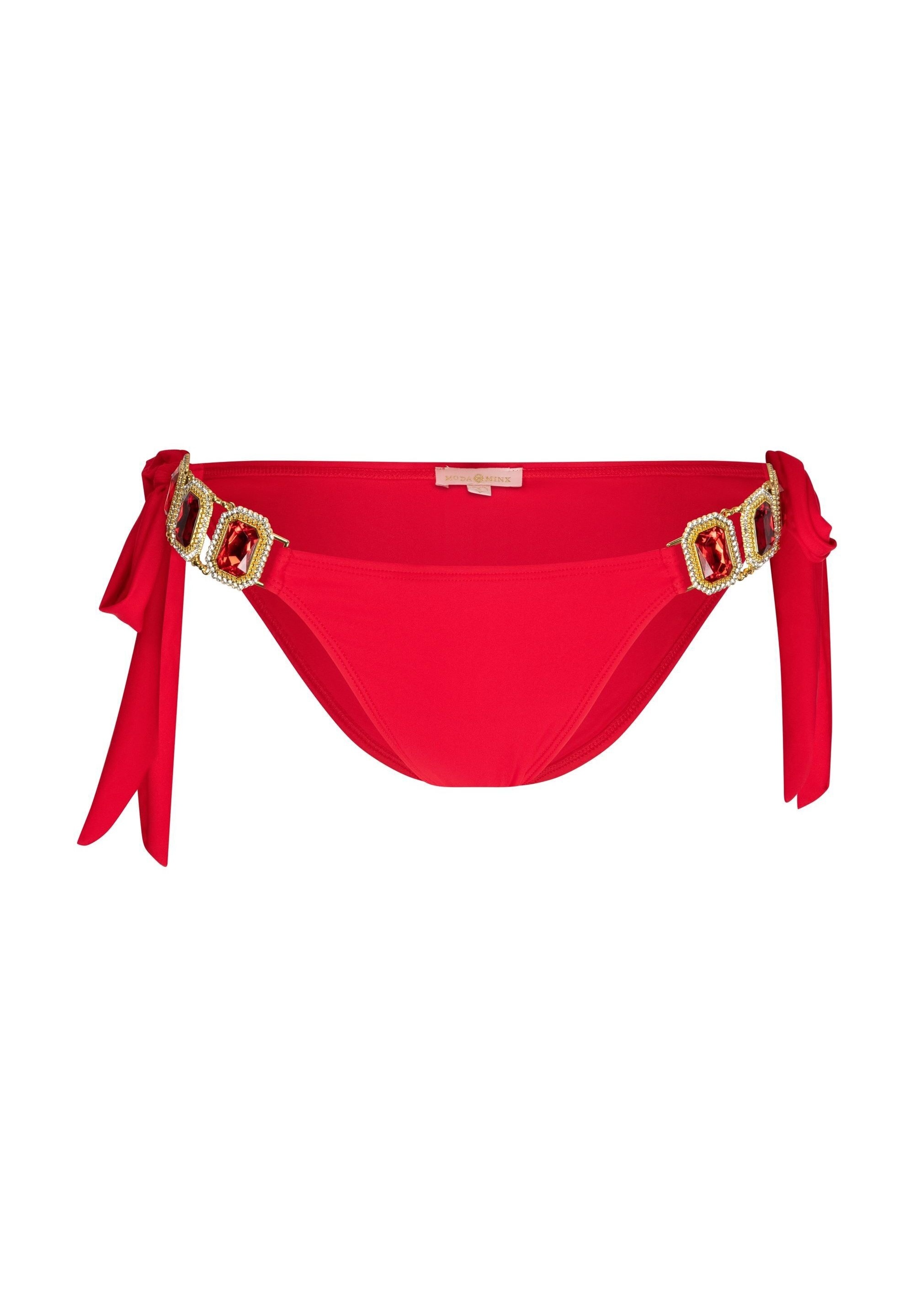 Moda Minx Bikini-Hose »Boujee«, (1 St., Panty), mit seitlicher Bindung und tollem Steinbesatz