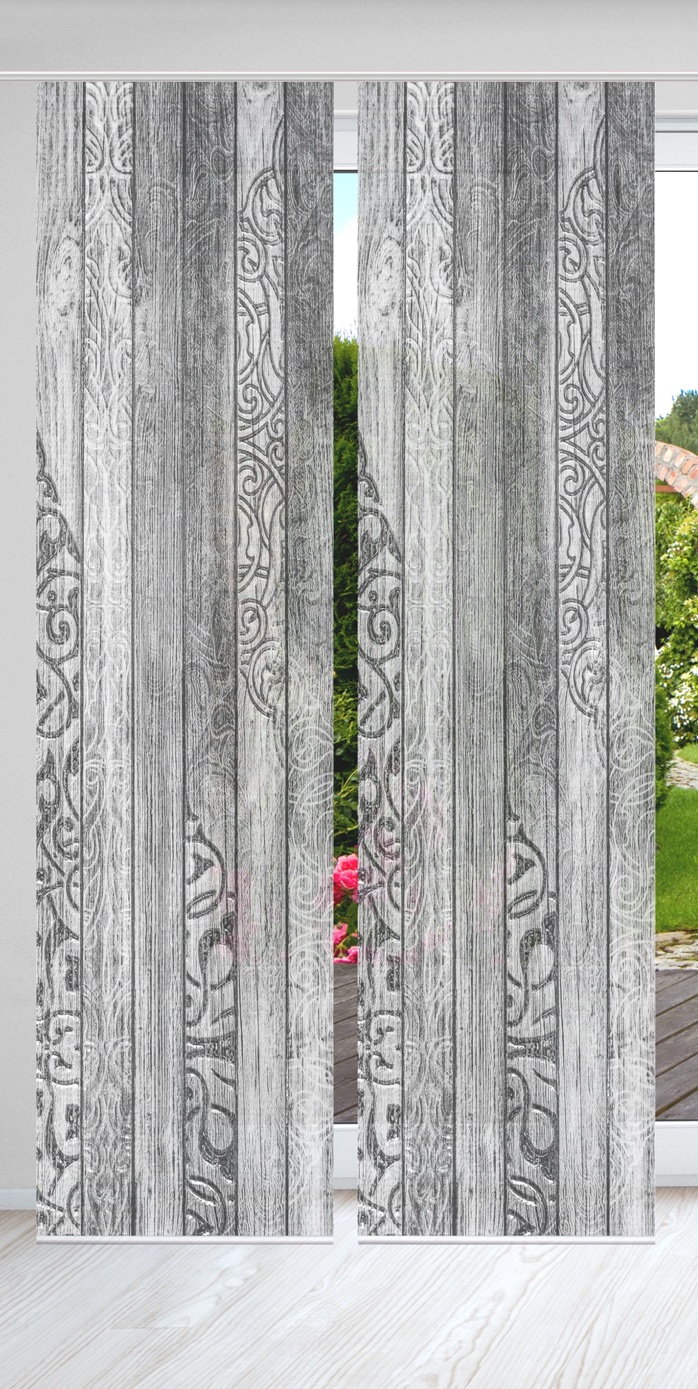 HOME in green Schiebegardine »LEGNO« (2 St.) rinkiny...
