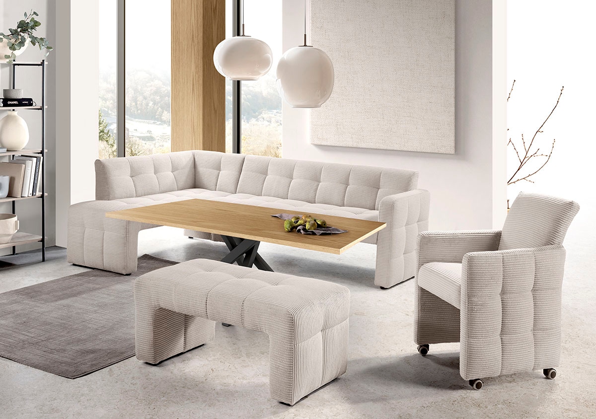 exxpo - sofa fashion Essbank »Barista, bequem und elegant, hohe Bodenfreiheit,«, Eckbank Barista bequem und elegant, hochwertige Detailverarbeitung
