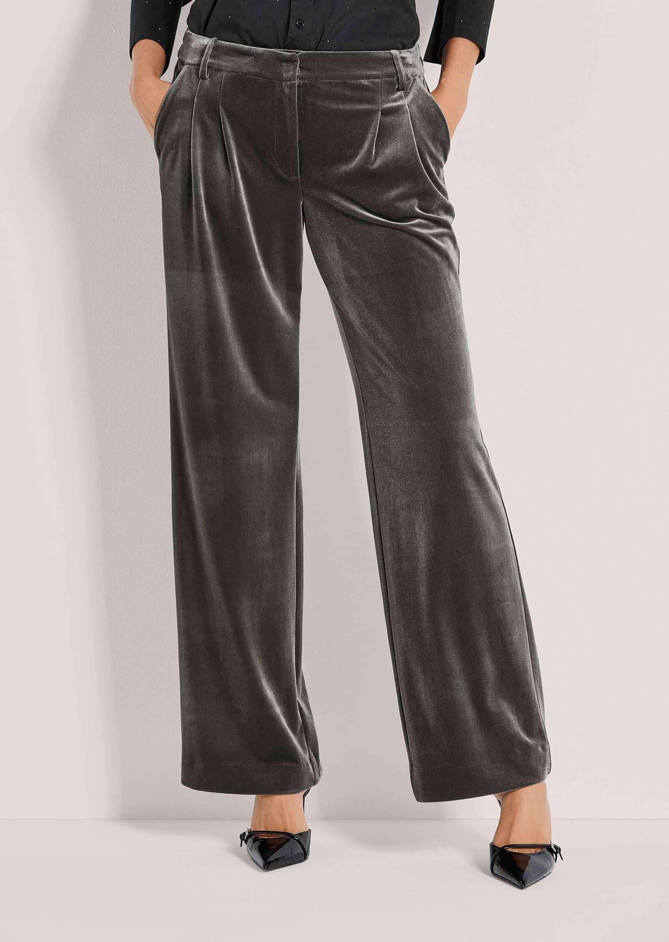 MADELEINE Stoffhose »Samthose Weite Stoffhose aus Samt, Mid Waist«