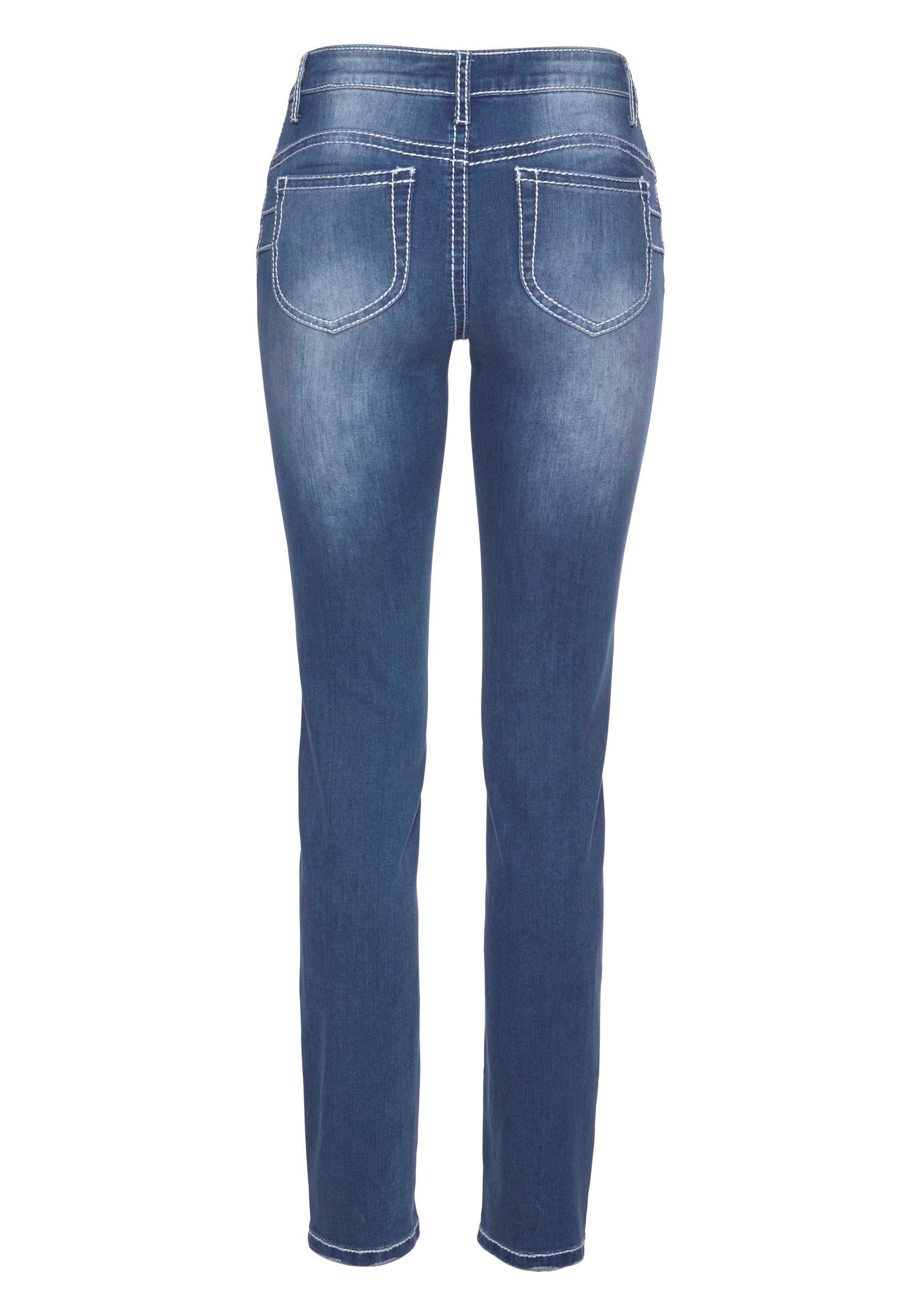 Arizona Slim-fit-Jeans »Heavy Washed - Shaping«, Mid Waist