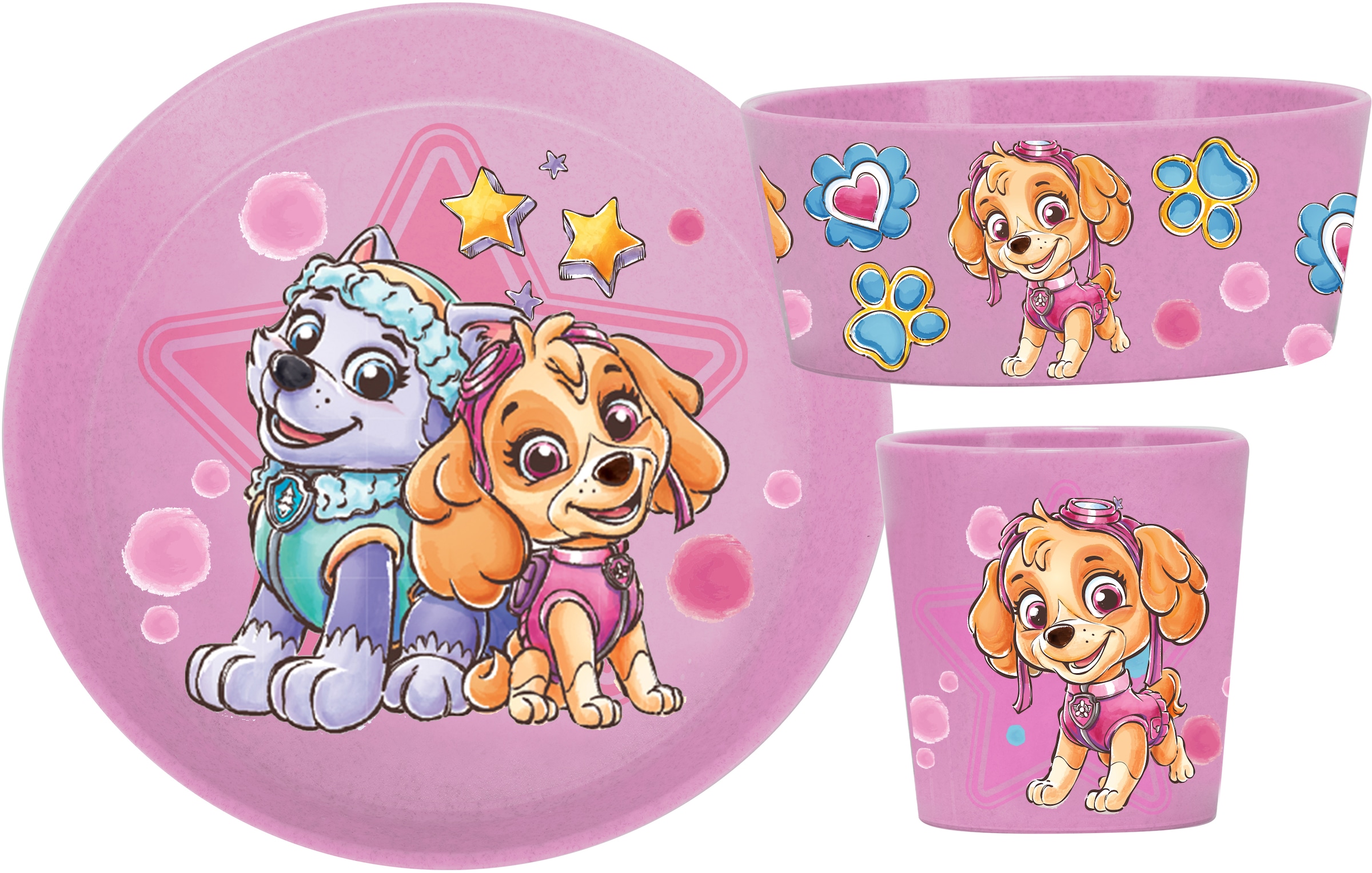 KOZIOL Kindergeschirr-Set »CONNECT PAW PATROL«, (Set, 3 tlg., je 1 Kinderbecher, Kinderschale, Kinderteller), Co² neutral produziert, Made in Germany, 3 Teile, für 1 Person