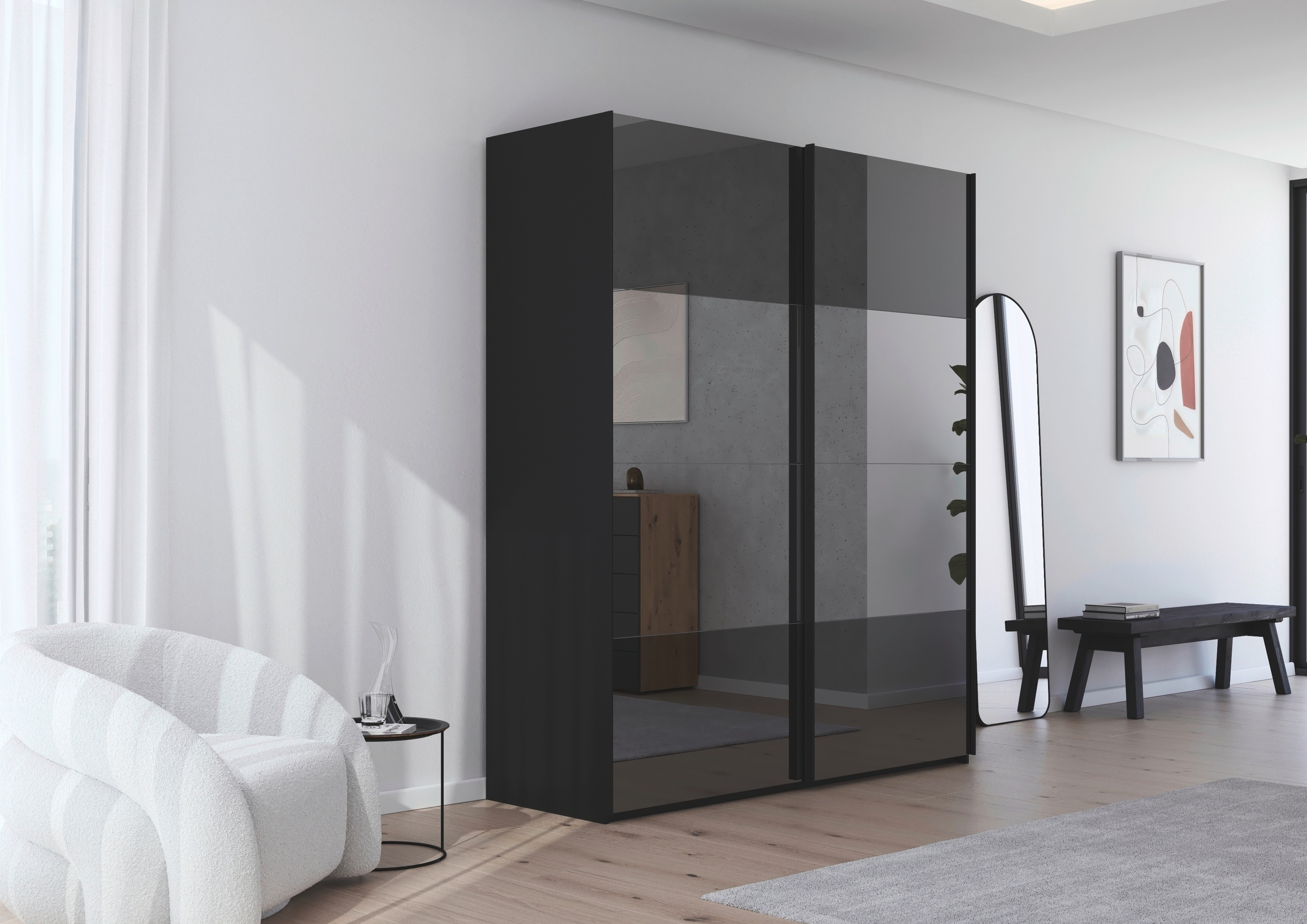 Thumbnail - rauch Schwebetürenschrank "Kleiderschrank Schrank Garderobe Schlafzimmerschrank SCALE-FYRA", edle Türen viergeteilt Fron...