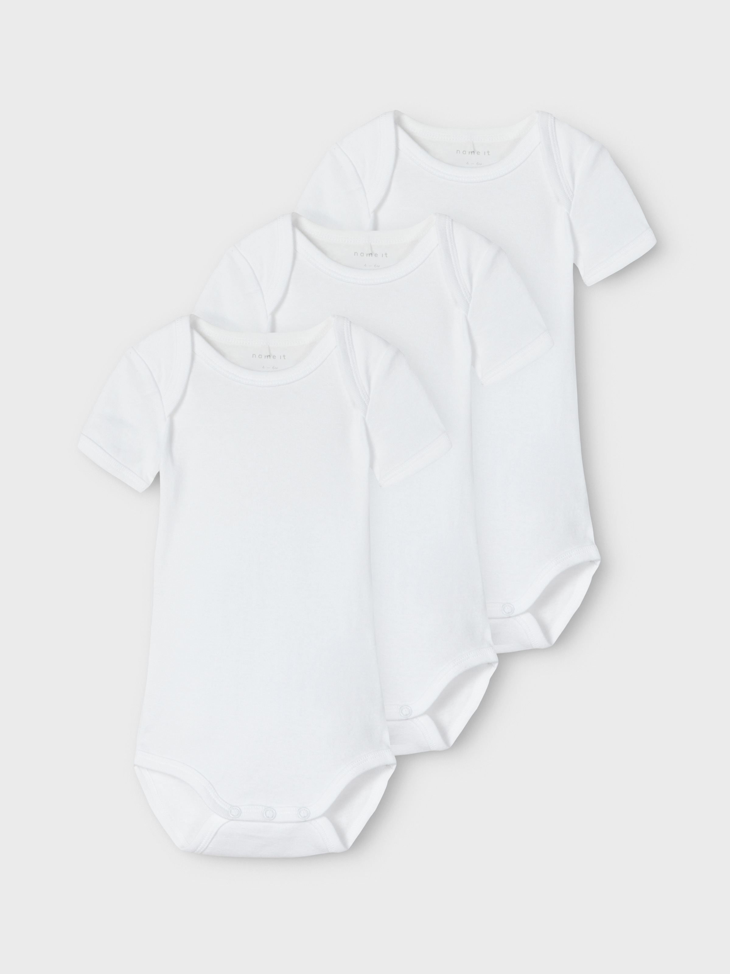 Body NAME IT "NBNBODY 3P TANK SOLID WHITE 3 NOOS", Jungen, Gr. 68, N-Gr, weiß (hellweiß), Sweatware, Obermaterial: 100% Baumwolle, unifarben, regular fit, Rundhals, Bodys Body 5