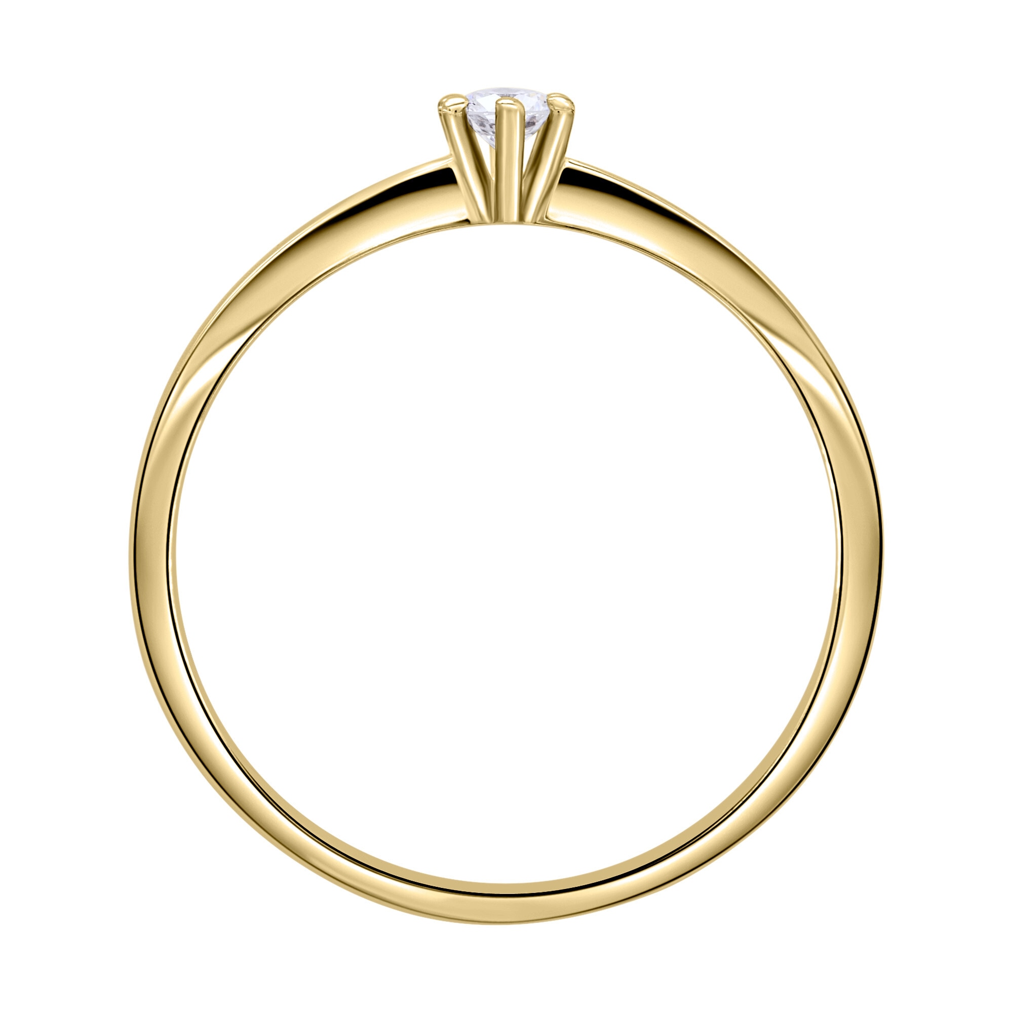 ONE ELEMENT Diamantring »0,03 ct Diamant Brillant Ring aus 585 Gelbgold«, Damen Gold Schmuck