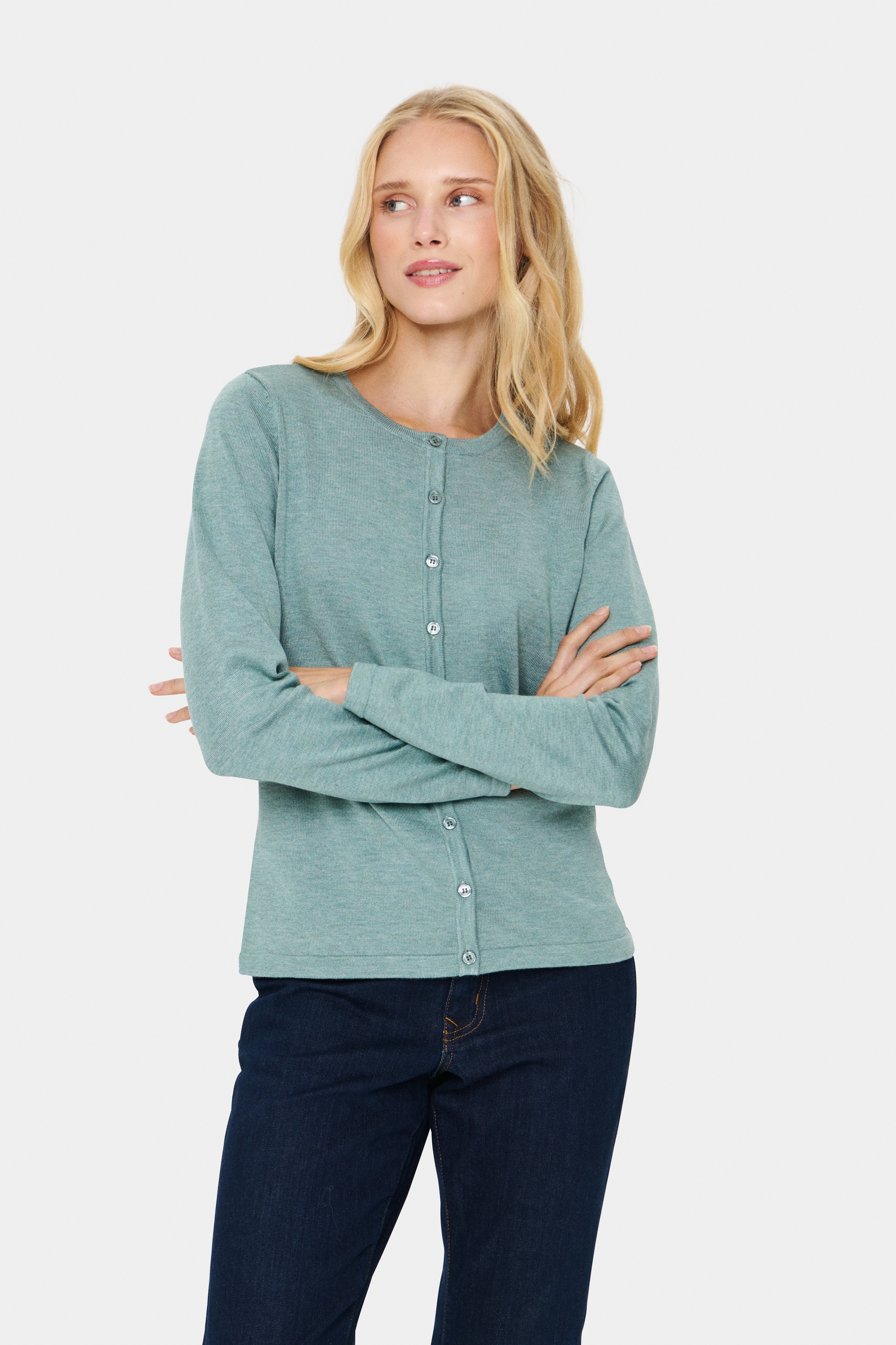 Saint Tropez "A8661, MilaSZ R-Neck Cardigan" Viskose Feinstrick, Classic Fi günstig online kaufen
