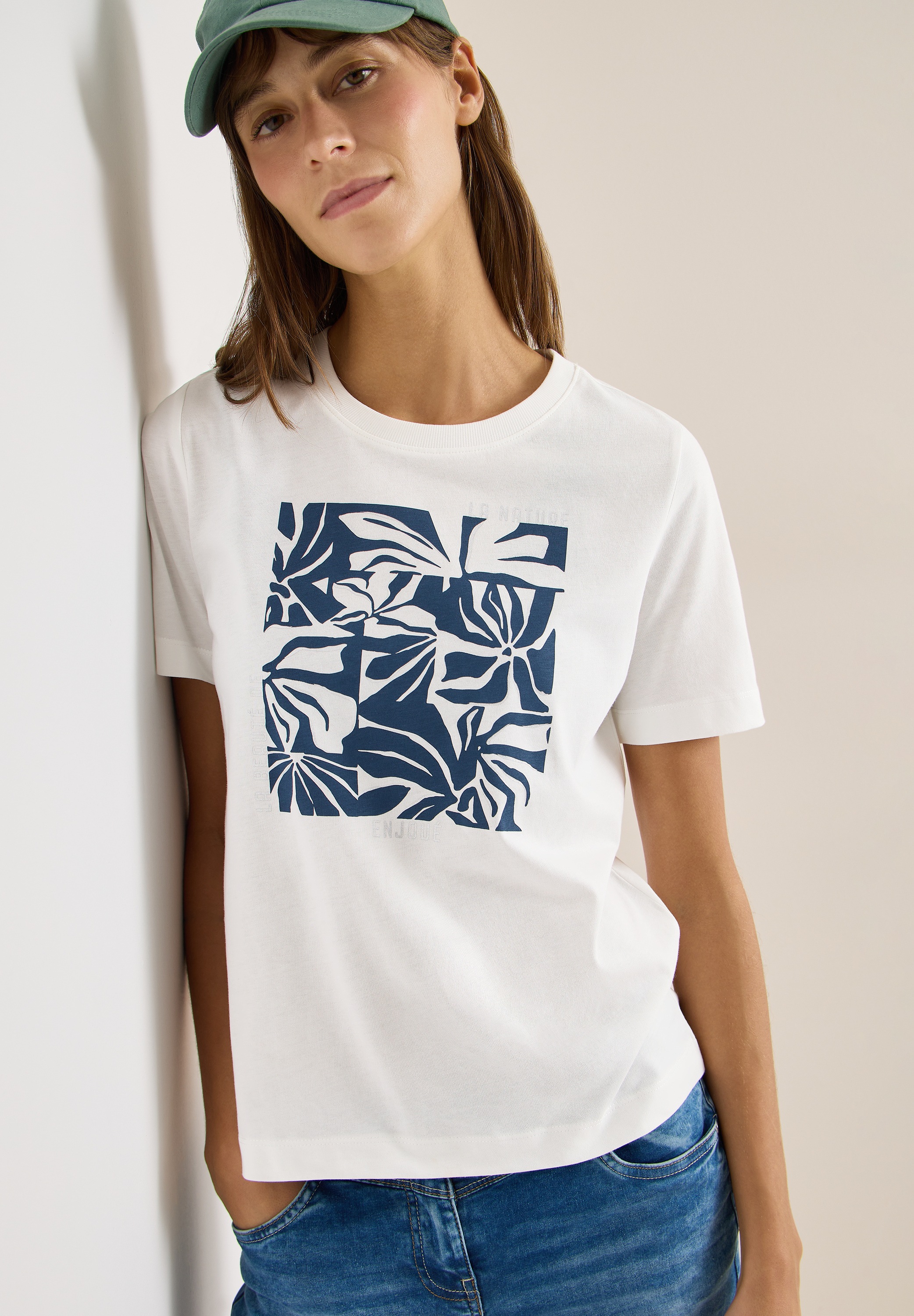 Cecil Kurzarmshirt Sommershirt mit Frontprint günstig online kaufen