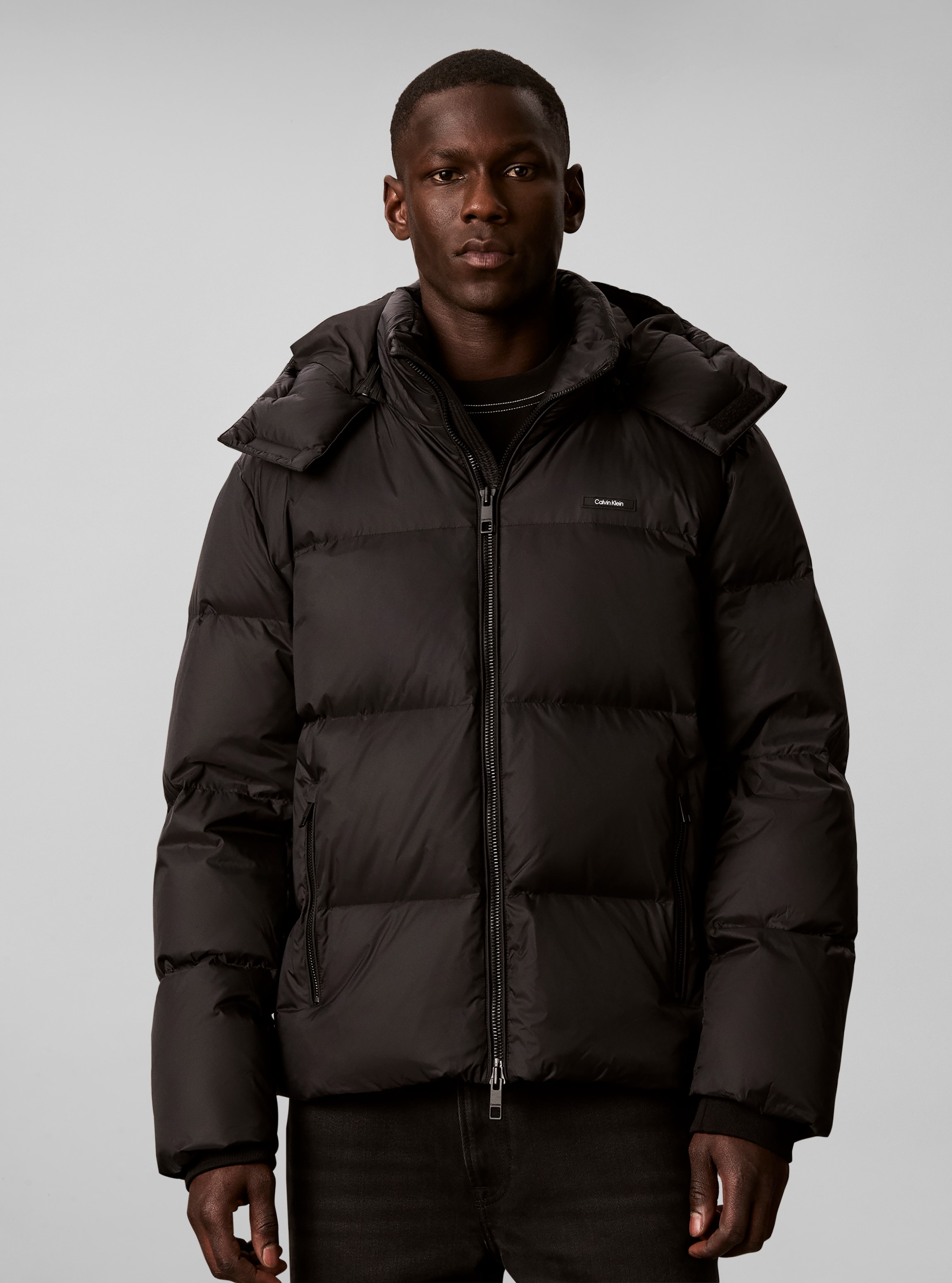 Calvin Klein Steppjacke "NYLON DETACHABLE HOOD DOWN" mit Kapuze Regular fit mit Kapuze