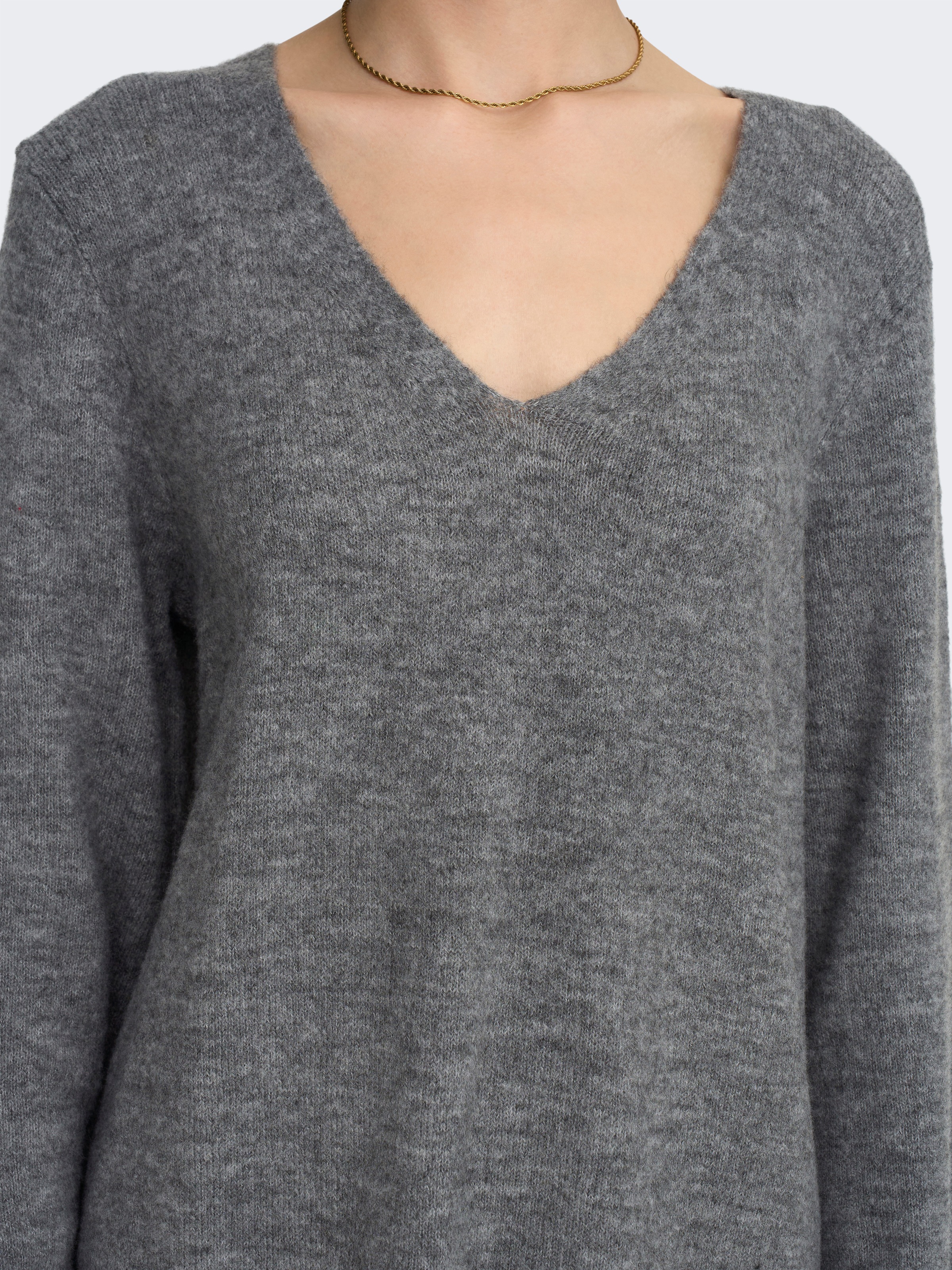 JDY Strickkleid »JDYELANORA L/S V-NECK DRESS KNT NOOS«