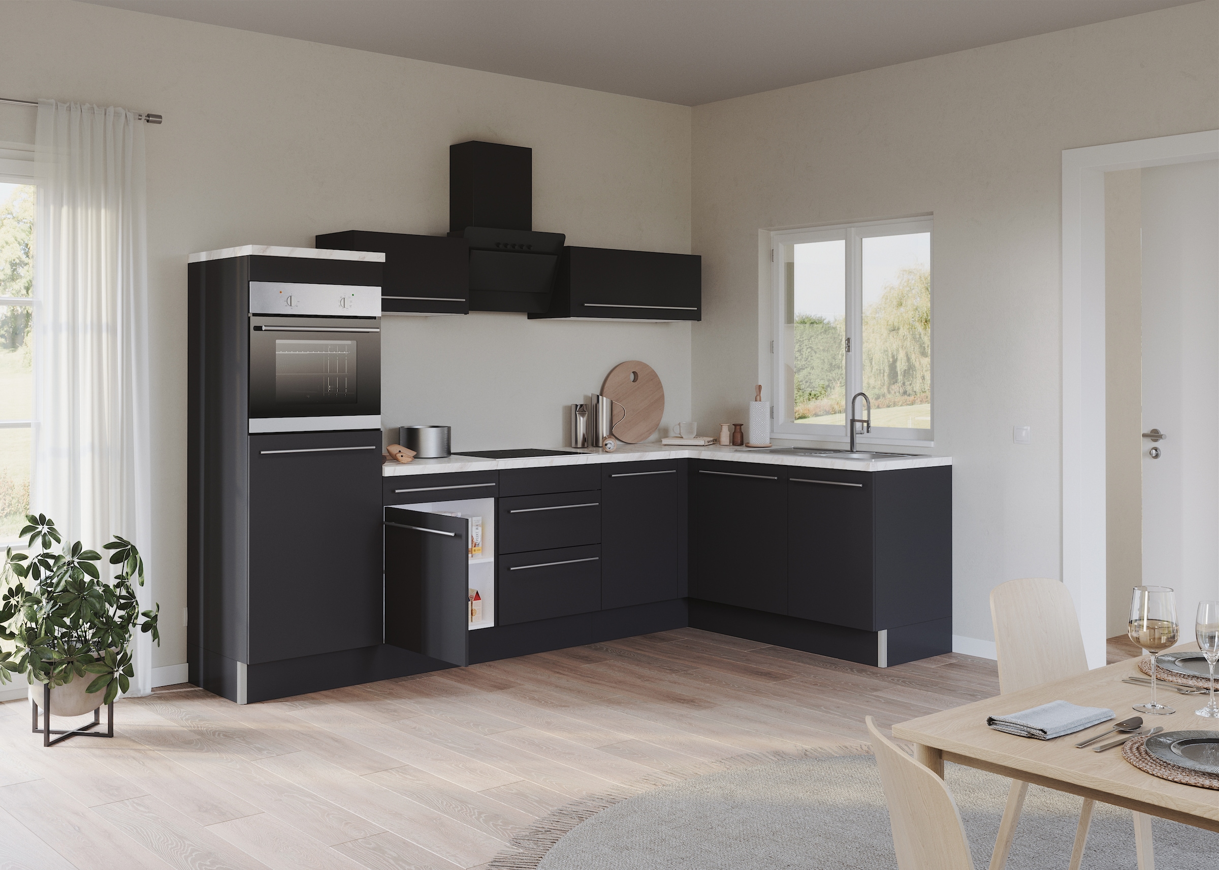 OPTIFIT Küche »Bern2«, Stellmaße 295 x 175 cm, wahlweise mit E-Geräten