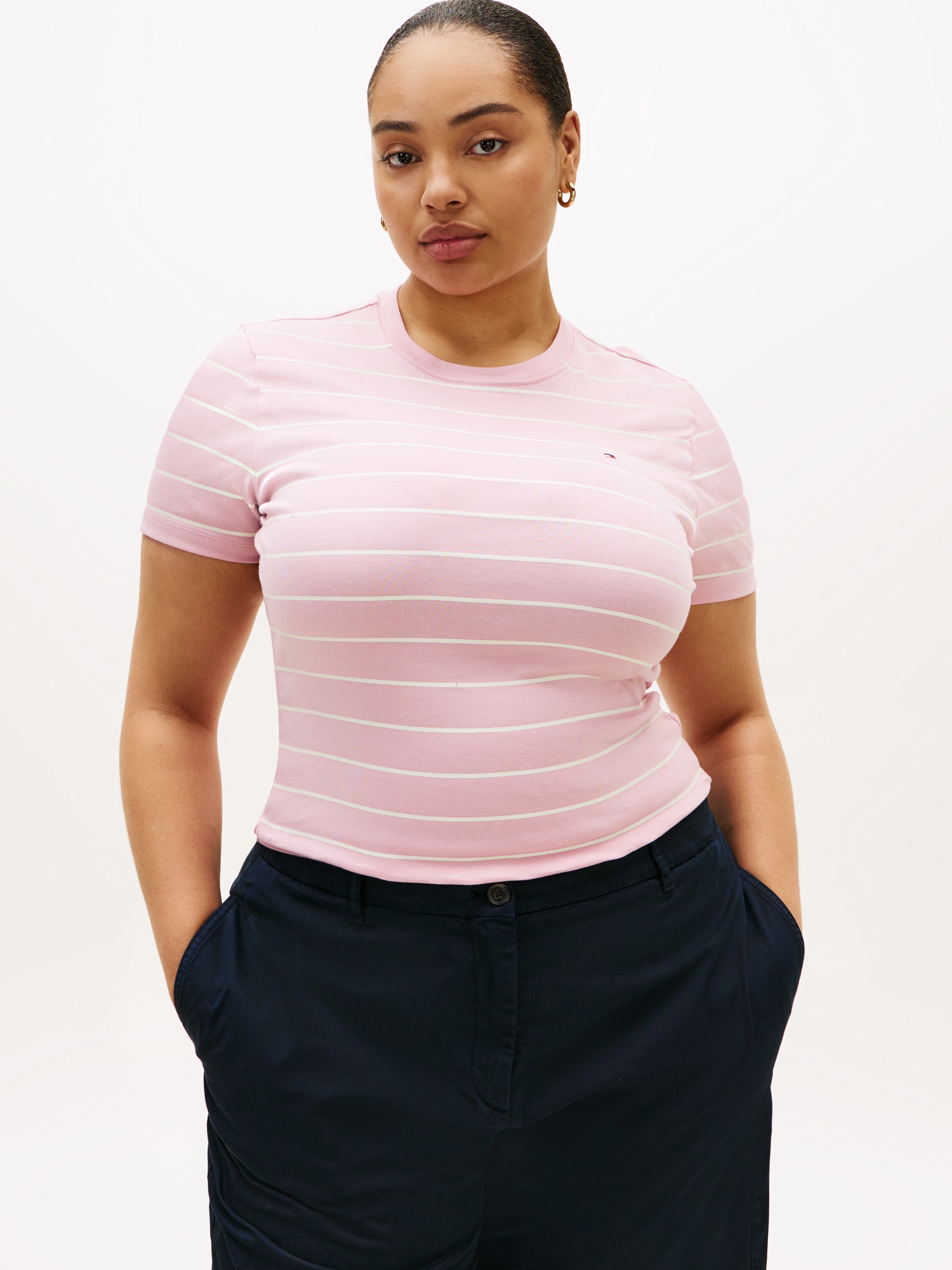 Tommy Hilfiger Curve T-Shirt "CRV SLIM CODY C-NK SS" in großen Größen günstig online kaufen