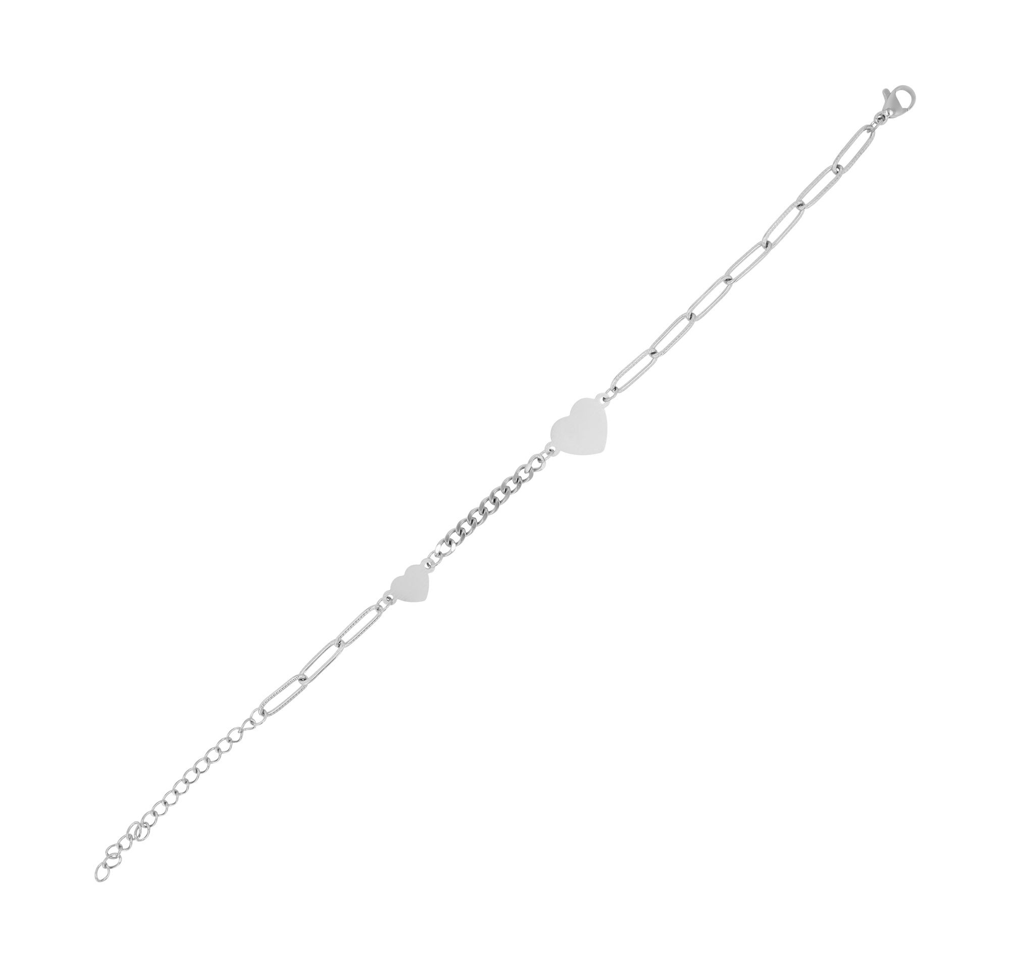 Adelia's Women's Bracelet Heart Stainless Steel Silver 18 cm