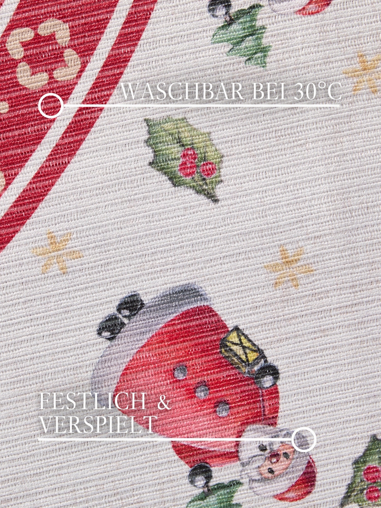Villeroy & Boch Teppich »Toy's Deleight Limited Edition Santa Claus«, rund, 3 mm Höhe, Limited Edition, Weihnachten, Wohnzimmer, Baumrock, Waschbar, Rund