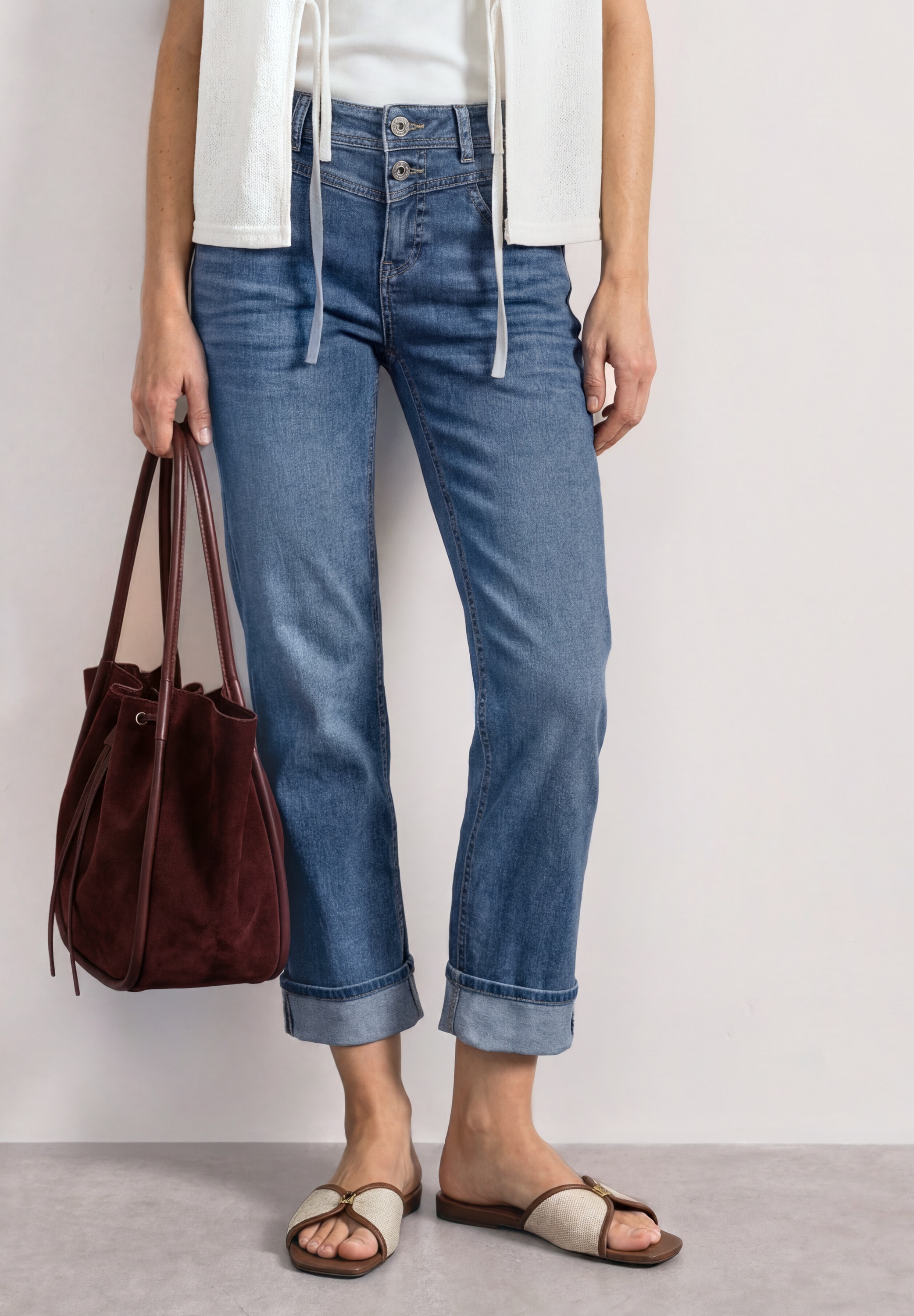 STREET ONE 5-Pocket-Jeans »Style Amalia« im Casual Fit mit Turn-Up