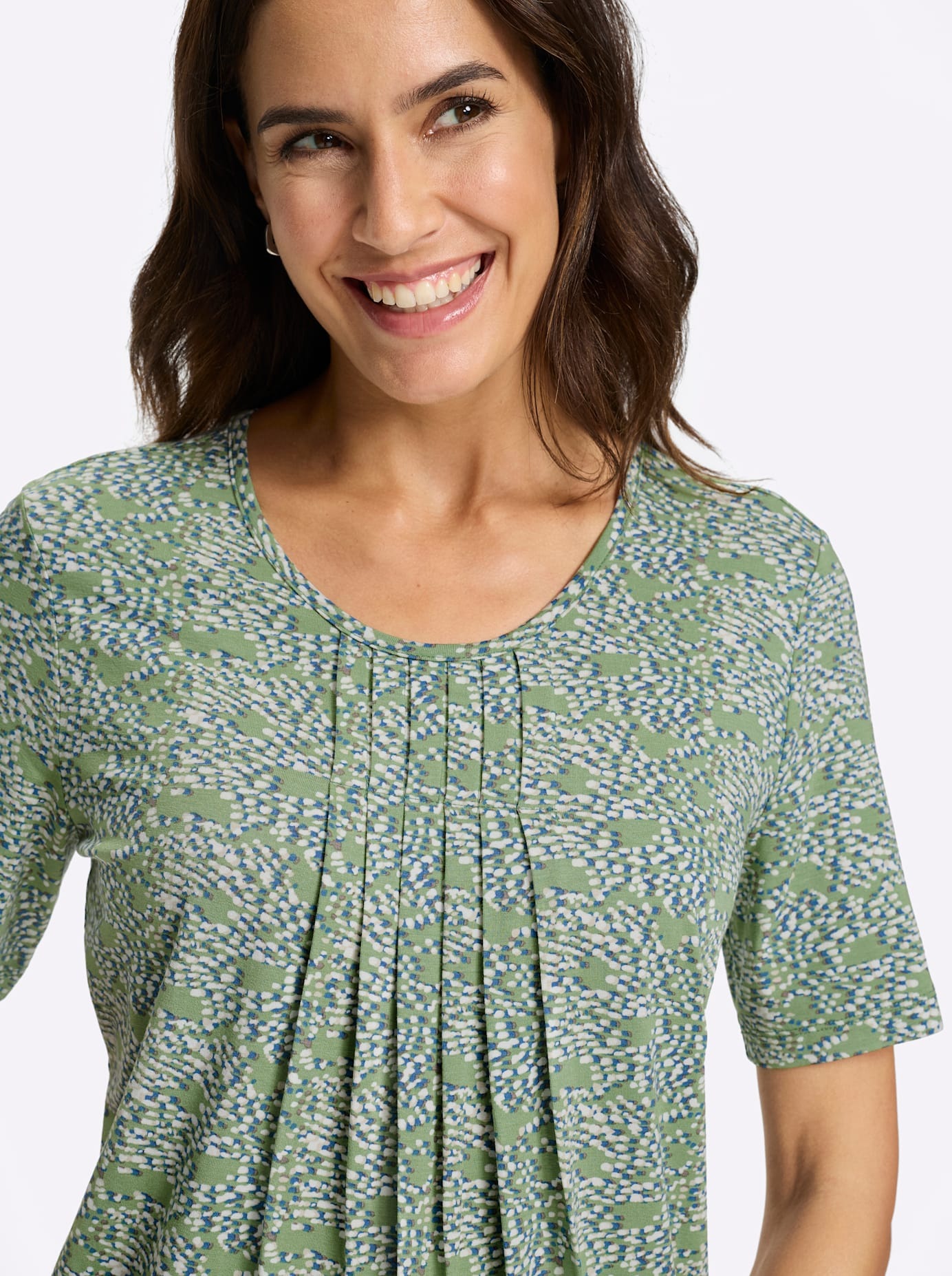 INSPIRATIONEN Print Shirt Women Eucalyptus Gray Size 50 6