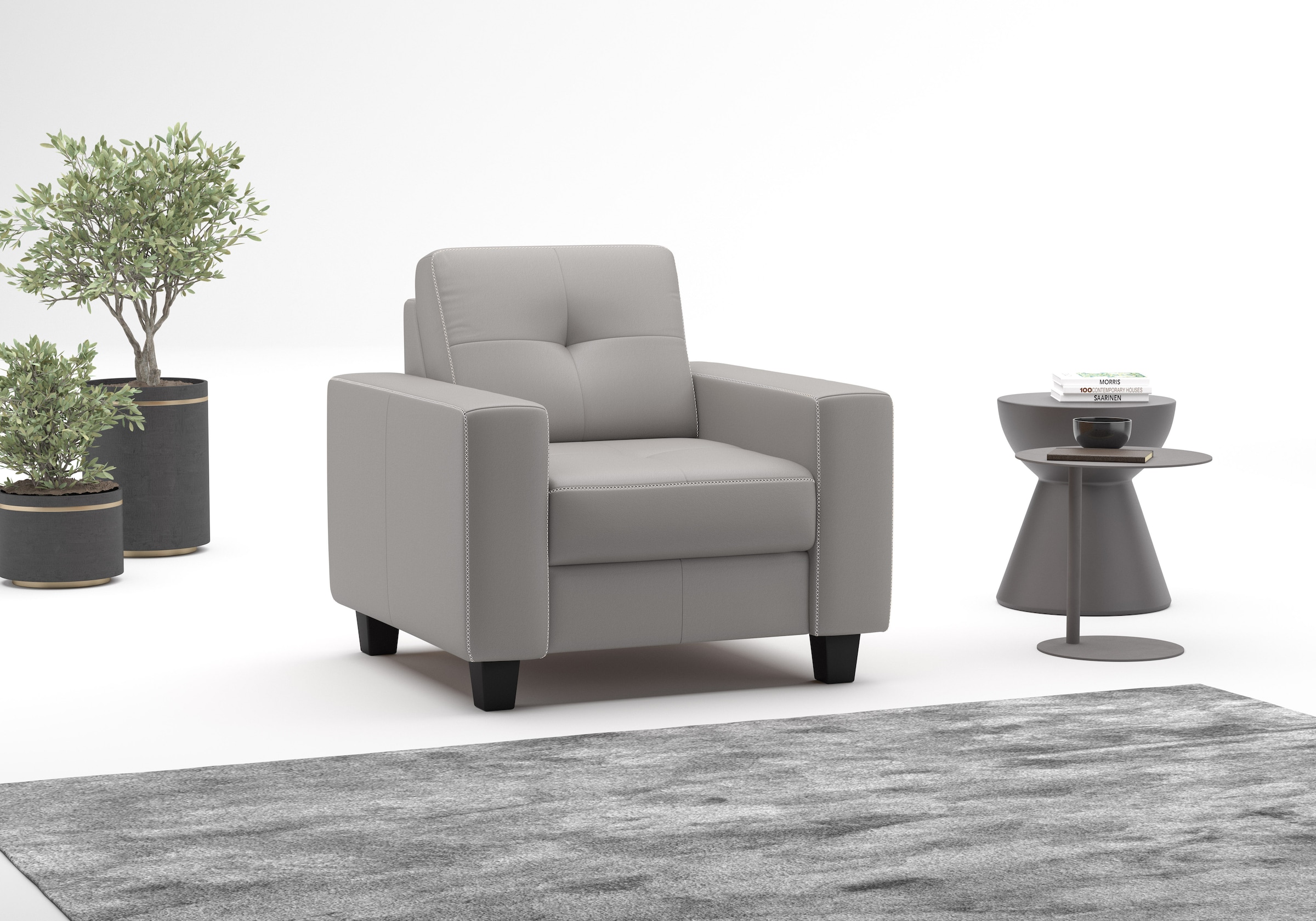 Home affaire Sessel "Varese" Kreuznaht in beige günstig online kaufen