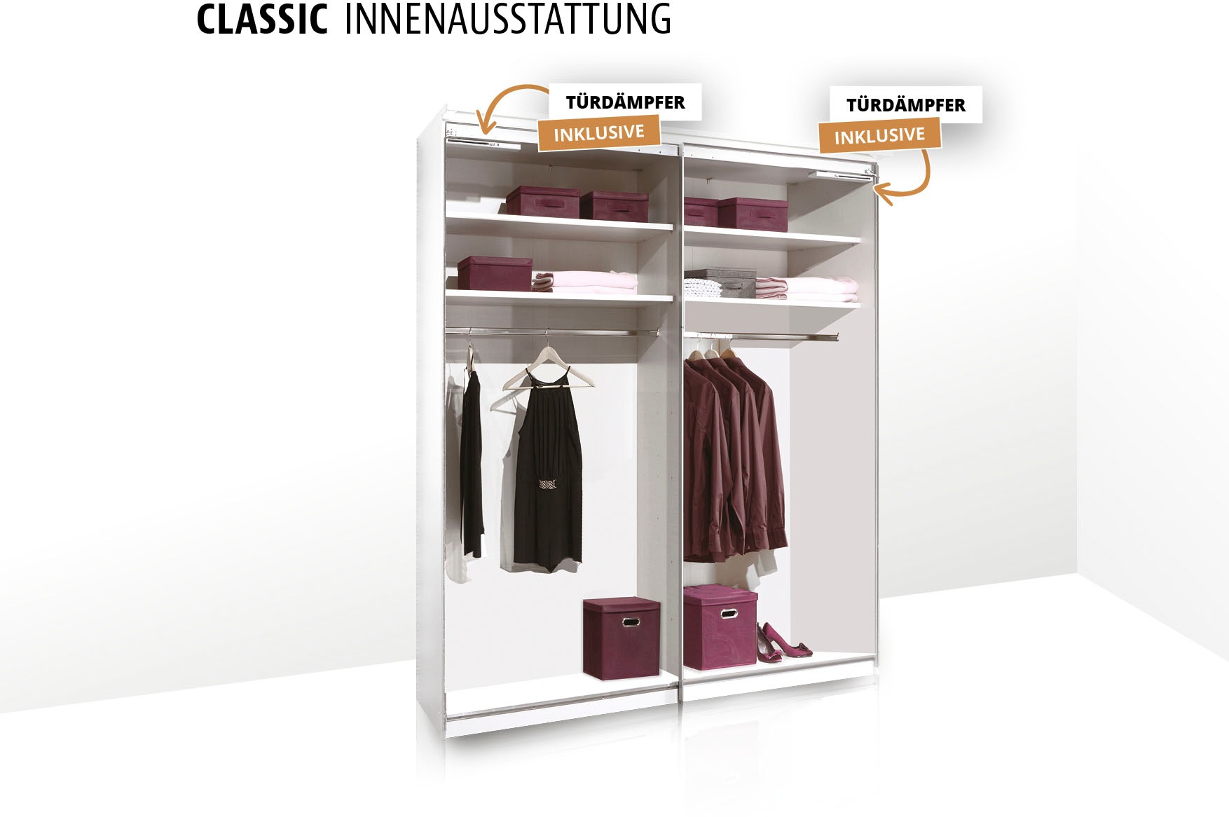 STAUD Schwebetürenschrank »Includo Glas, Made in Germany«