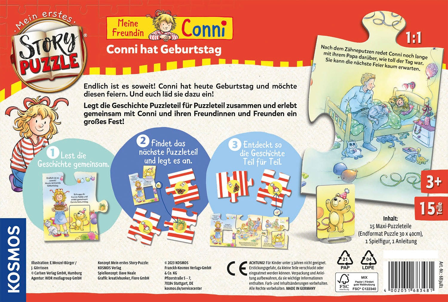 Kosmos Puzzle »Mein erstes Story-Puzzle - Conni hat Geburtstag« Made in Germany