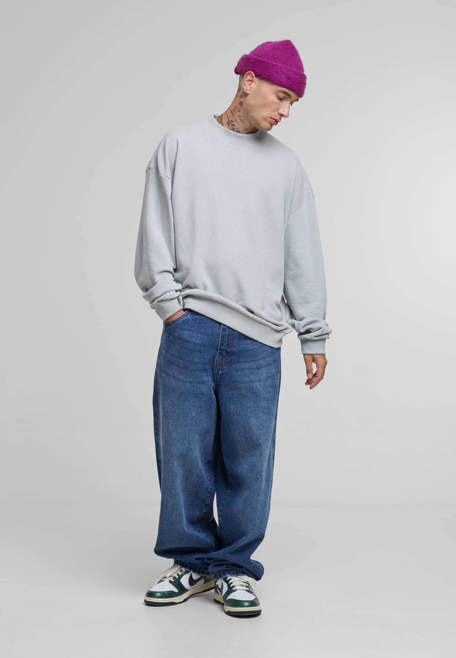 URBAN CLASSICS Rundhalspullover »Urban Classics Light Terry Crew«, (1 tlg.)