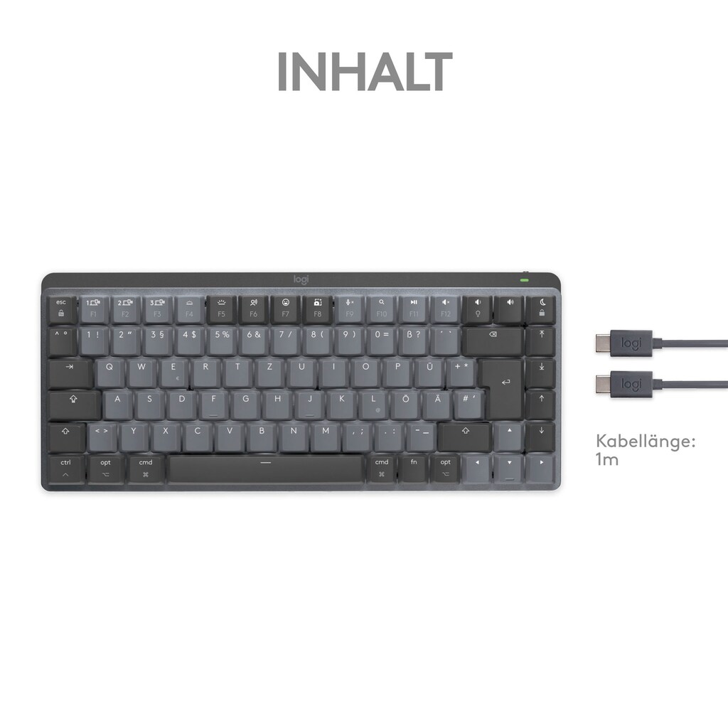 Logitech Wireless-Tastatur »MX Mechanical Mini for Mac Minimalist«, (USB-Anschluss-Fn-Tasten-Easy-Switch)