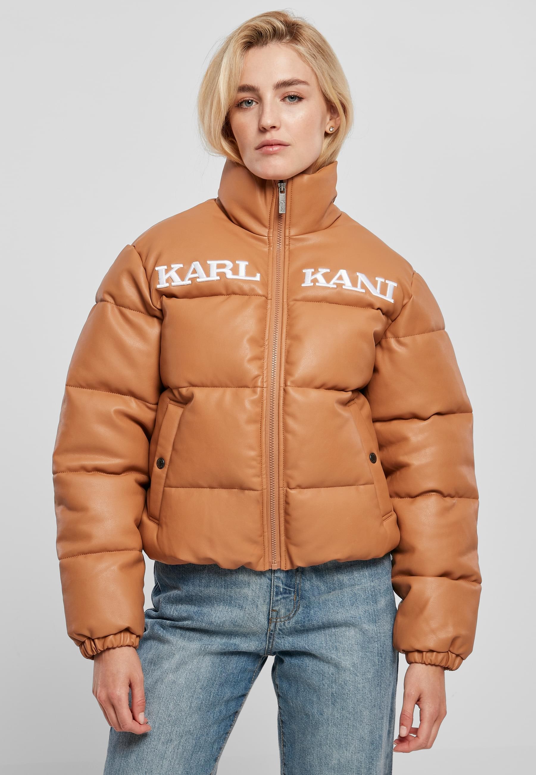 Karl Kani Allwetterjacke »Karl Kani Damen KW224-049-1KK Retro Puffer PU Jacket«, (1 St.), ohne Kapuze