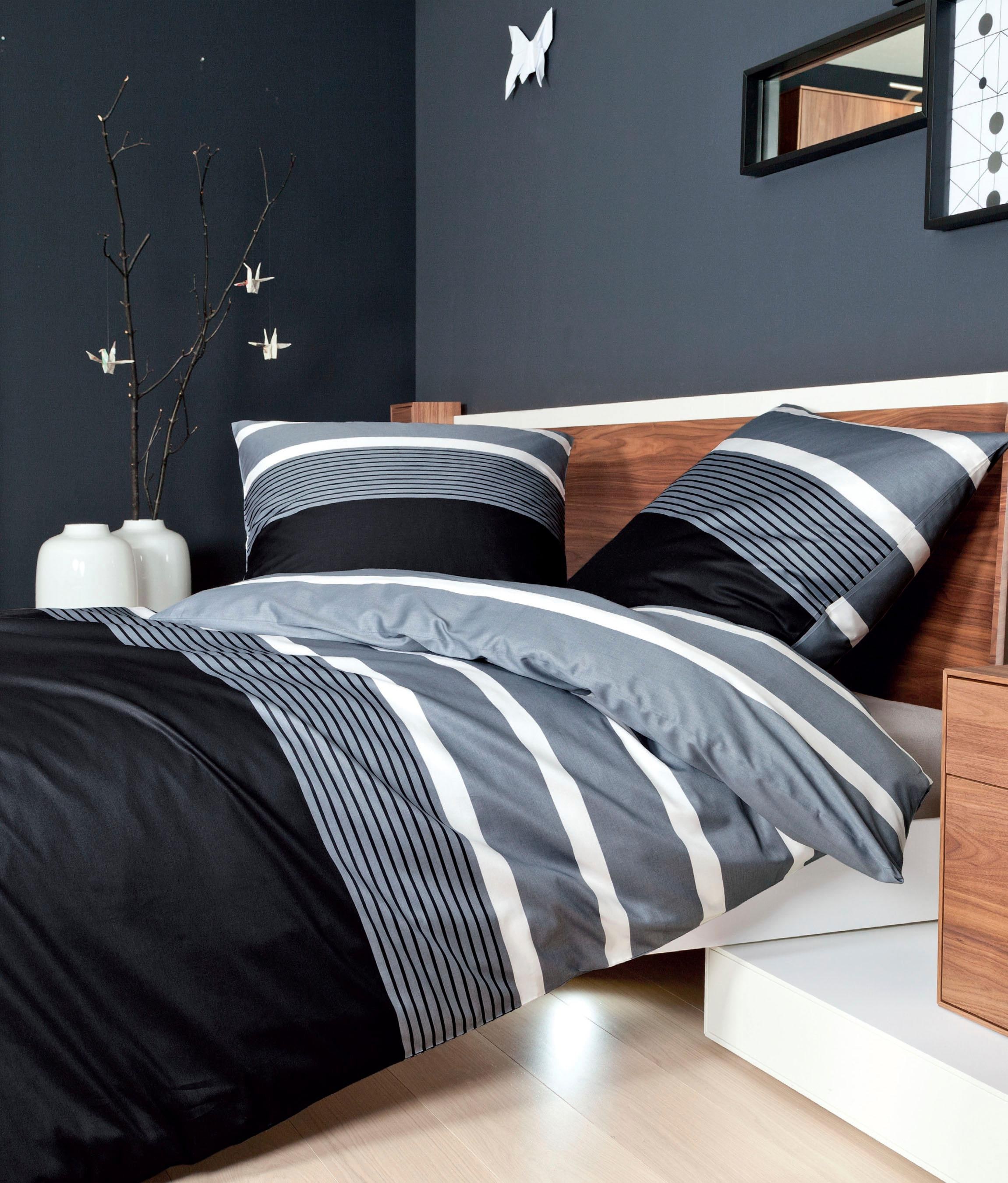 Janine Bettwäsche "J. D. 8468" 3 Stk. Bettwäsche im Streifen-Design in vers günstig online kaufen