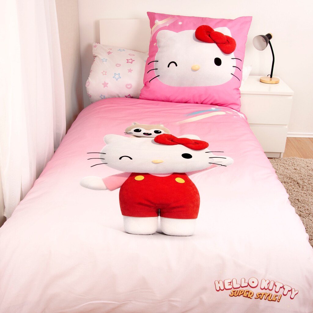 Hello Kitty Bettwäsche »Hello Kitty«, (2 tlg.), mit niedlichem Motiv