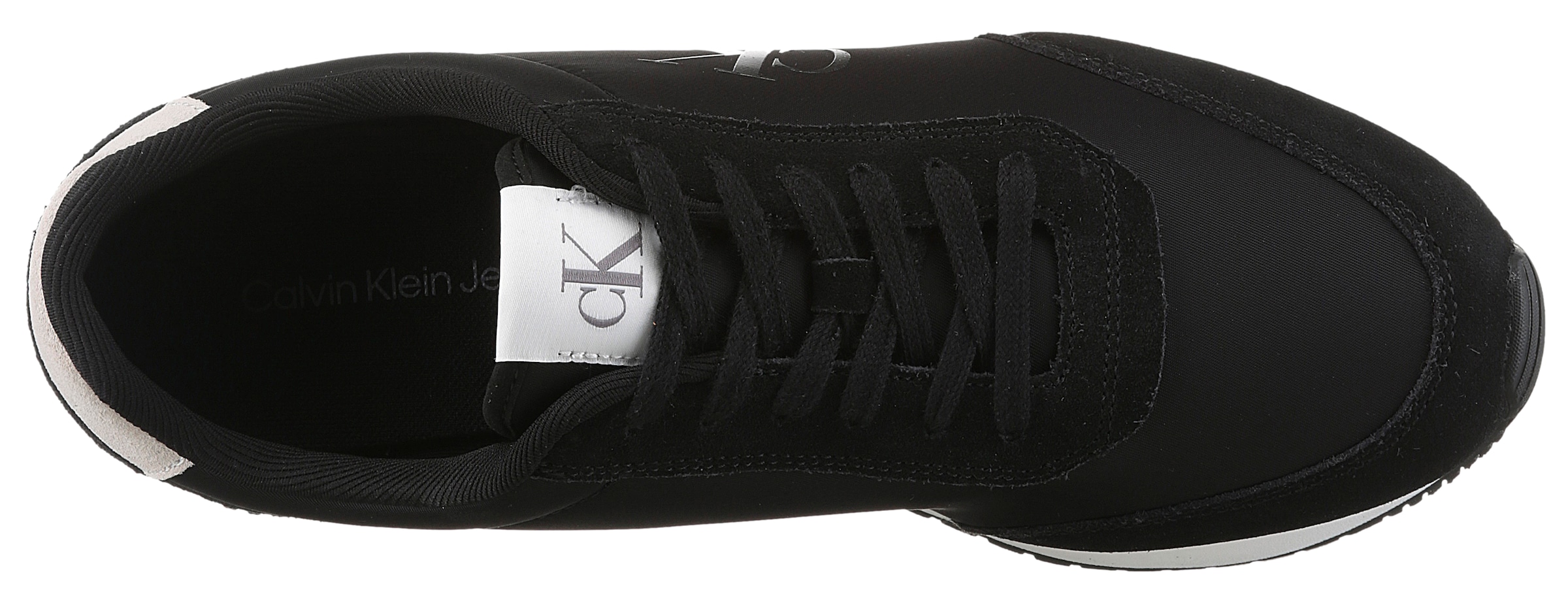 Calvin Klein Jeans Plateausneaker »RETRO RUNNER ICONIC SNK«, Freizeitschuh, Schnürschuh, Halbschuh mit seitlichem CK-Logo