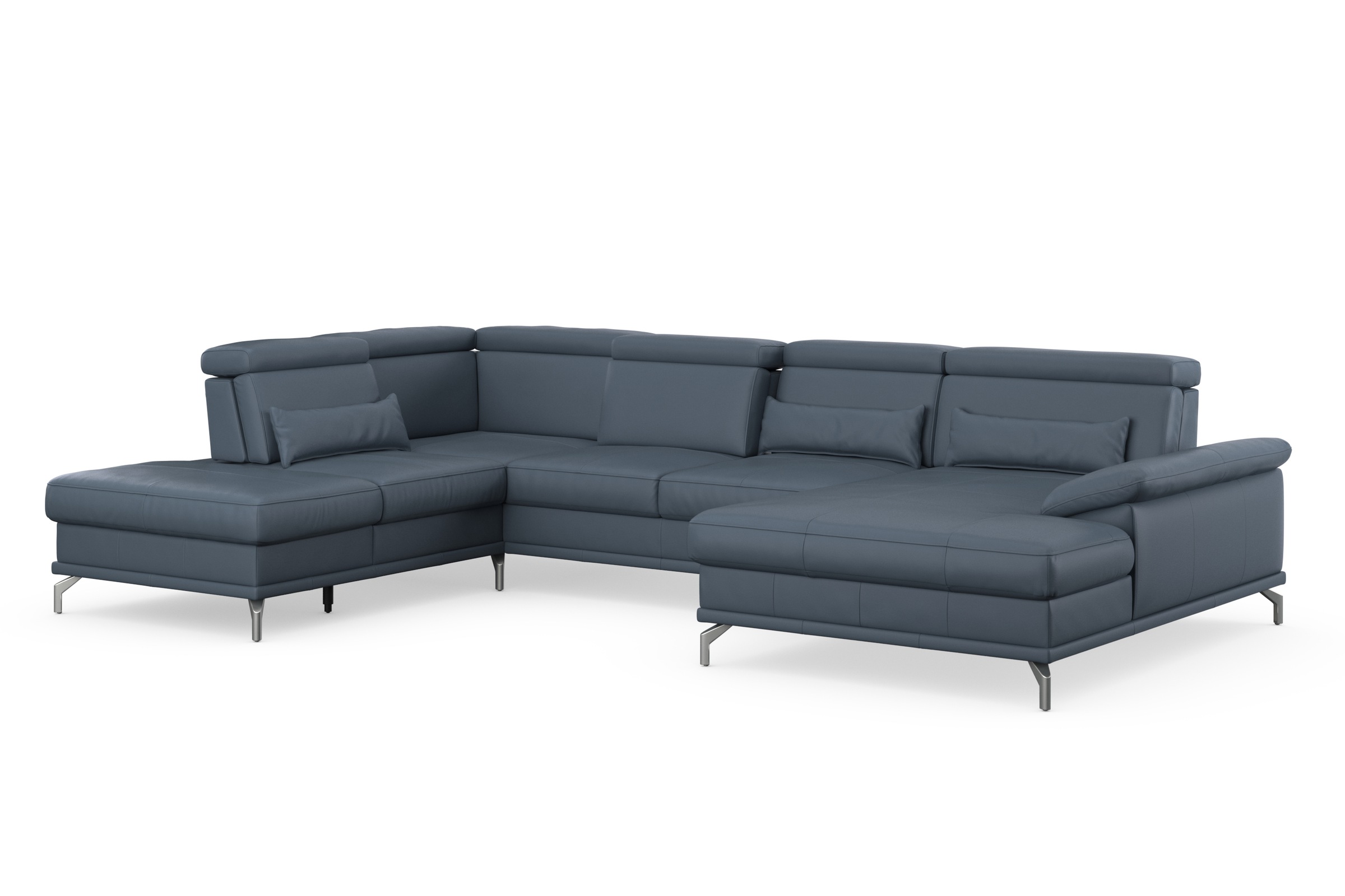 sit&more Wohnlandschaft »Cabrio U-Form, mit Sitztiefenverstellung, Arm- und Kopfteilverstellung«, 3 Nierenkissen, Federkern, optional Bettfunktion und Stauraum