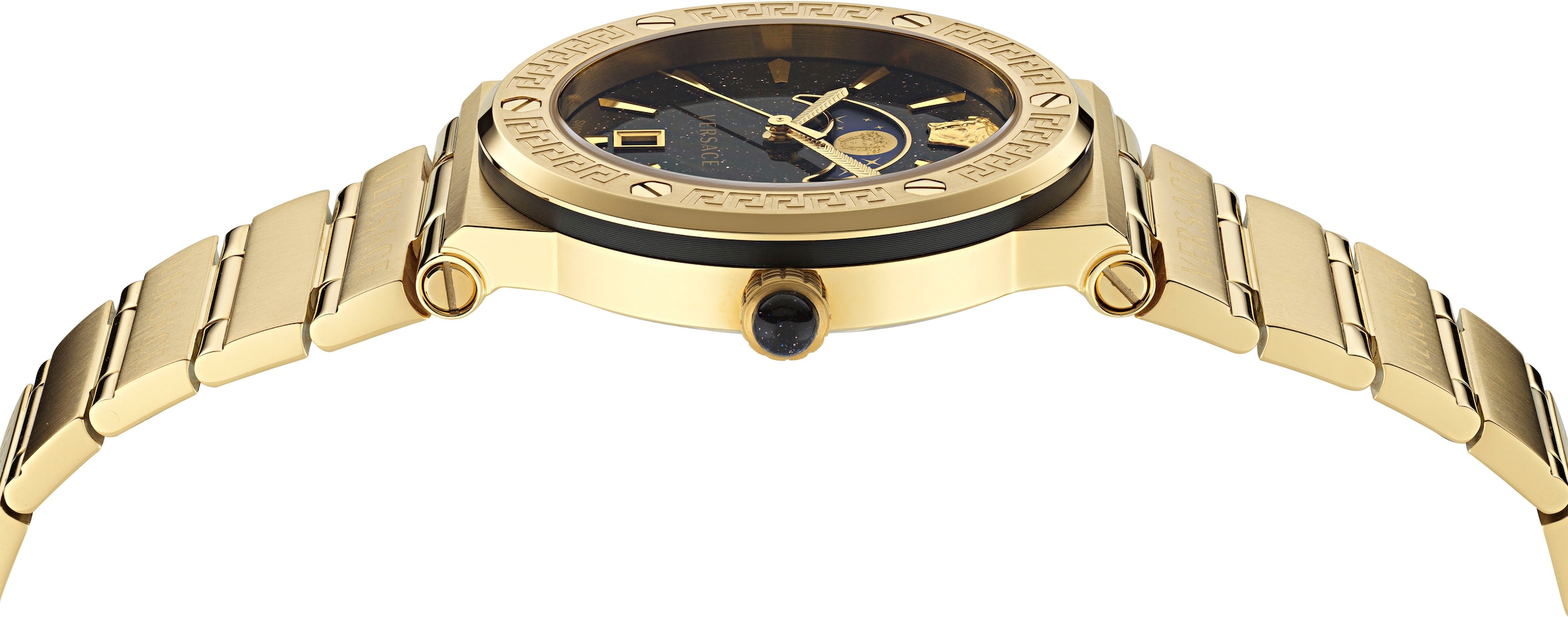 Versace Quarzuhr »GRECA LOGO MOONPHASE, VE7G00323«, Armbanduhr, Damenuhr, Saphirglas, Datum, Swiss Made, Mondphase