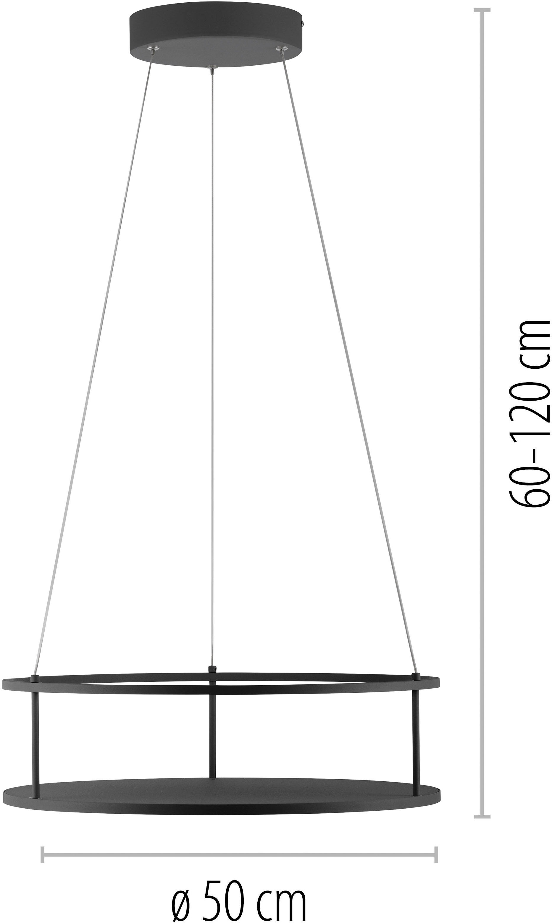Paul Neuhaus LED Pendelleuchte »CONTURA« LED-Board 1 Stk. Warmweiß Touchdimmer, separat schaltbar, Memoryfunktion, Deko-Ablagefläche