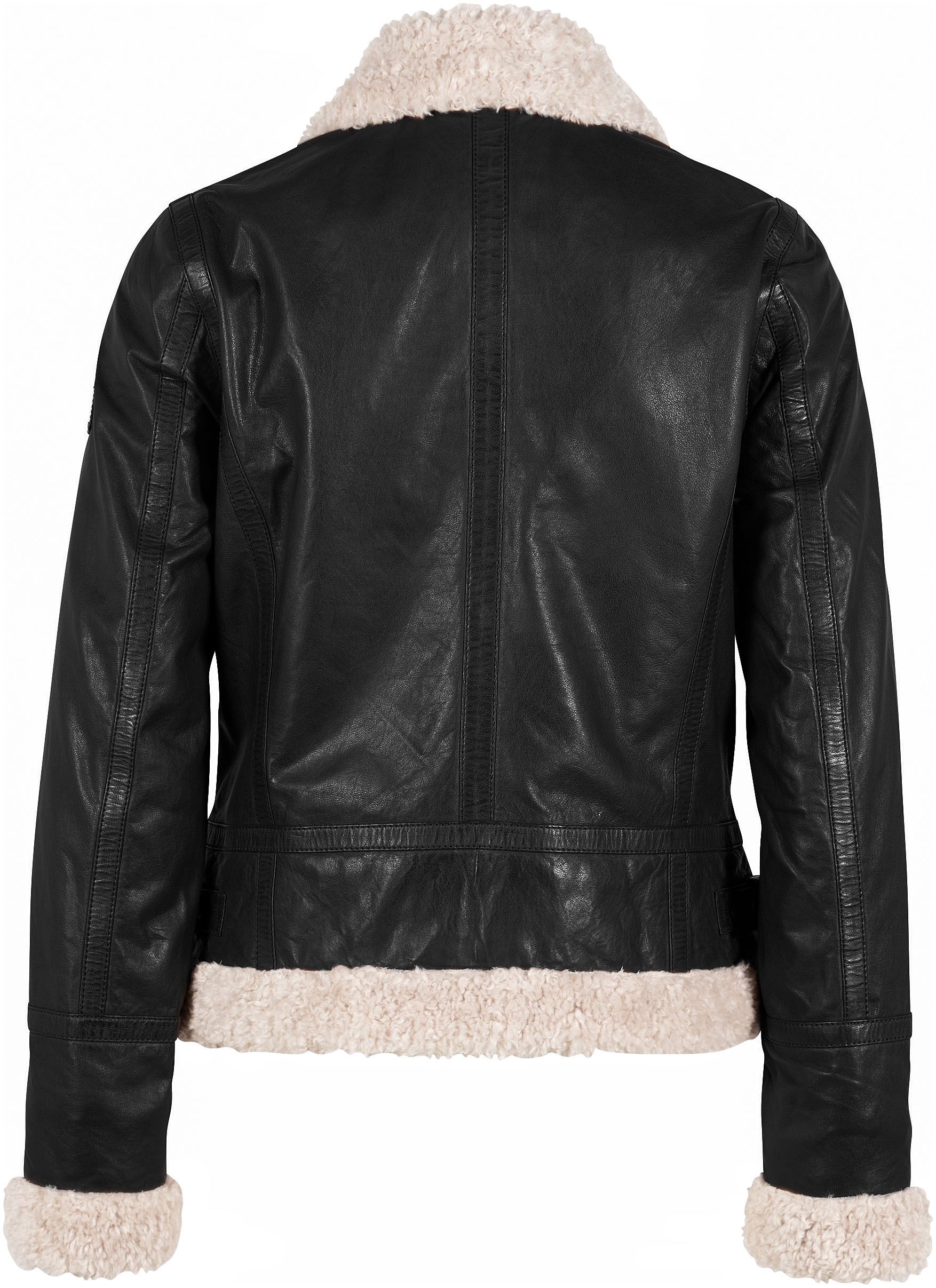 Mauritius Lederjacke GWPhilina mit Fellimitat, Reißverschluss, Schnallen günstig online kaufen
