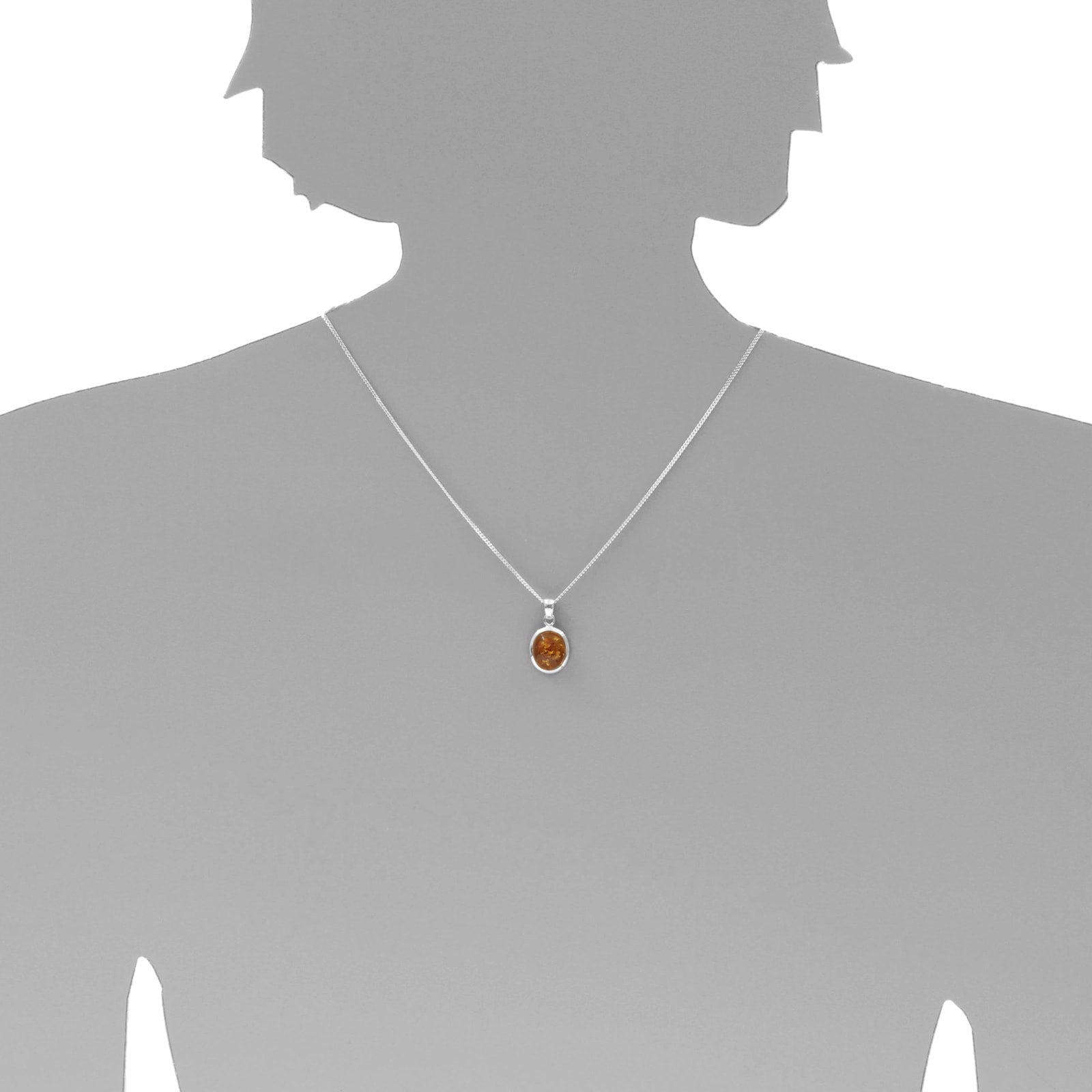 OSTSEE-SCHMUCK Kette mit Anhänger »- Classic 12x10 mm - Silber 925/000 - Bernstein«