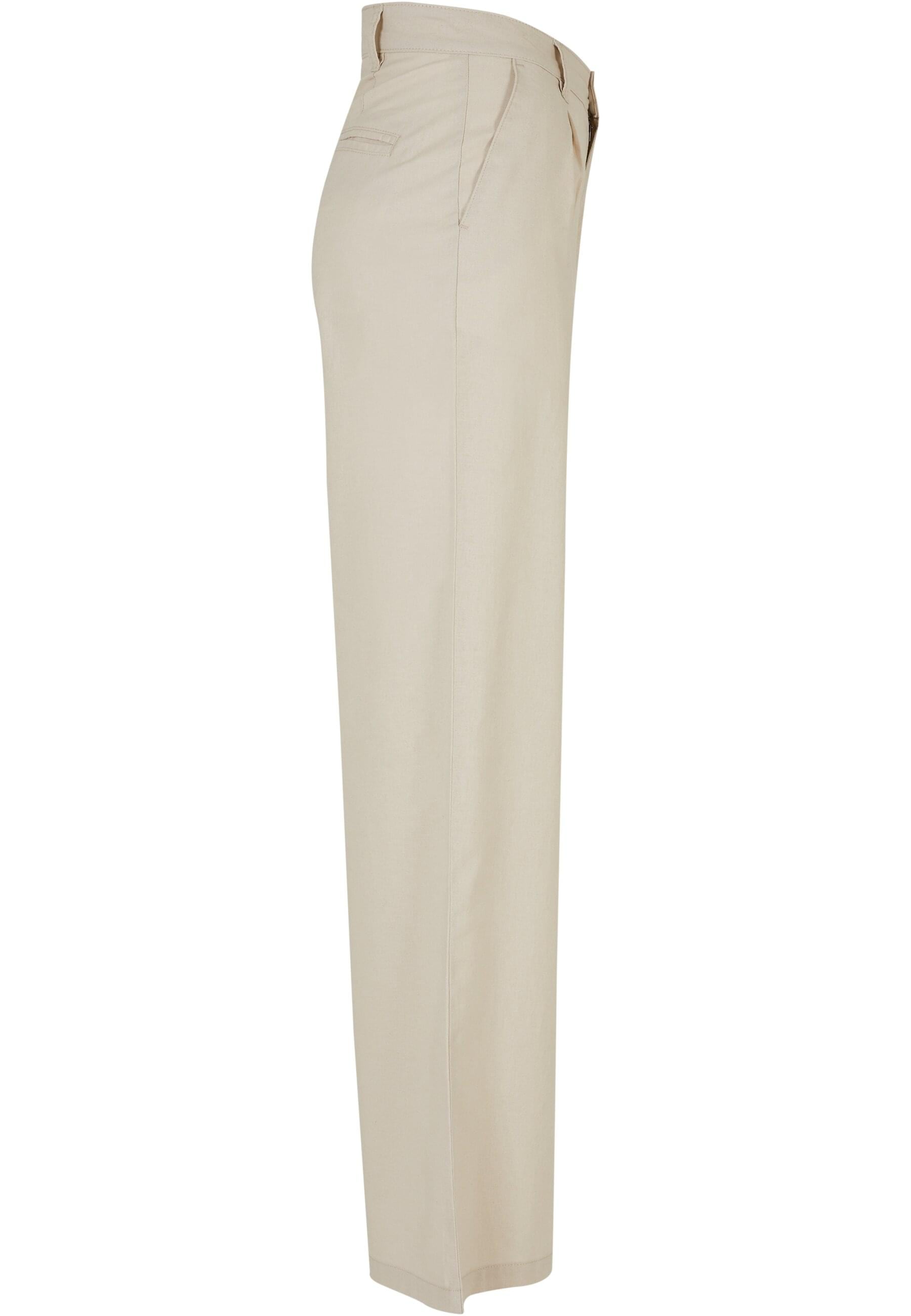 URBAN CLASSICS Stoffhose »Urban Classics Damen Ladies High Linen Mixed Wide Leg Pants«, (1 tlg.)