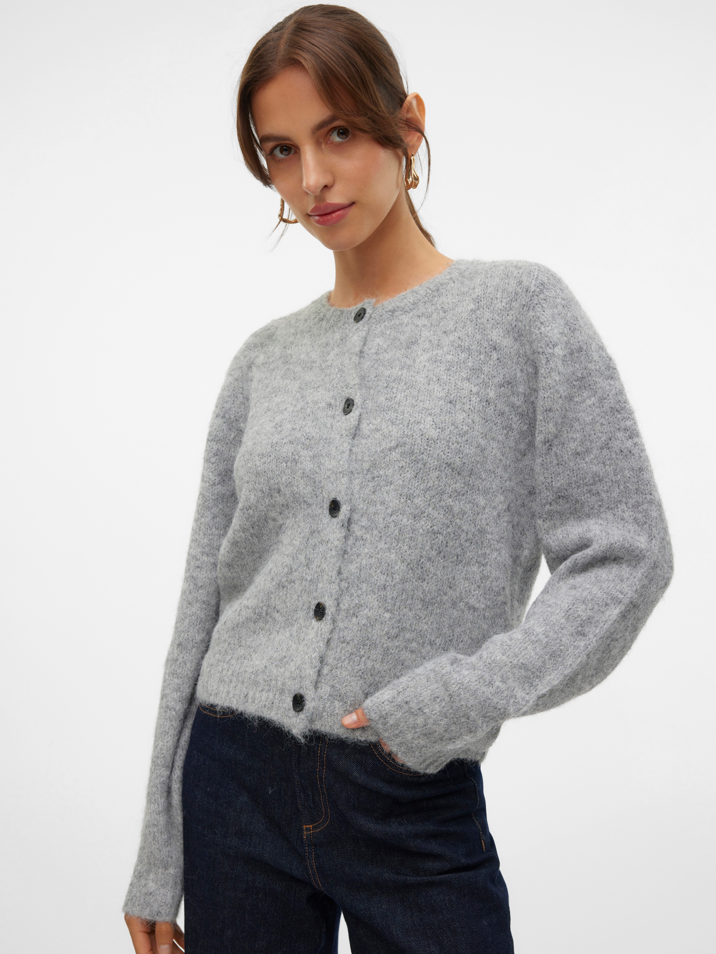 Vero Moda Strickjacke "VMNOVAH LS O-NECK BUTTON CARDI GA NOOS" günstig online kaufen