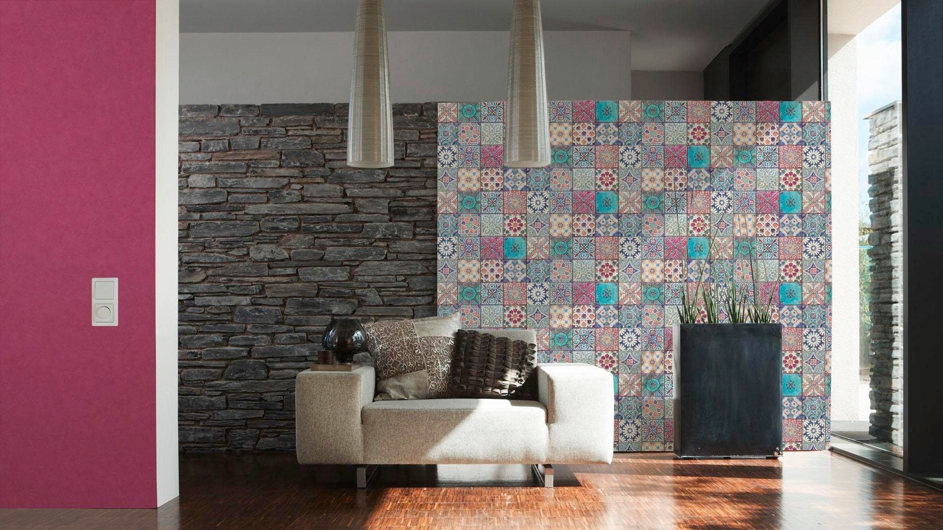 living walls Vliestapete »Neue Bude 2.0«, glänzend-matt-uni-einfarbig, Uni Tapete einfarbig Tapeten Wohnzimmer Schlafzimmer Küche modern Büro