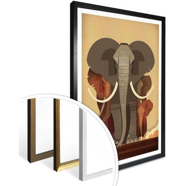 Bild, Wandbild, (1 Poster | Wall-Art BAUR »Elephants«, Wandposter Poster, St.), Elefanten, bestellen