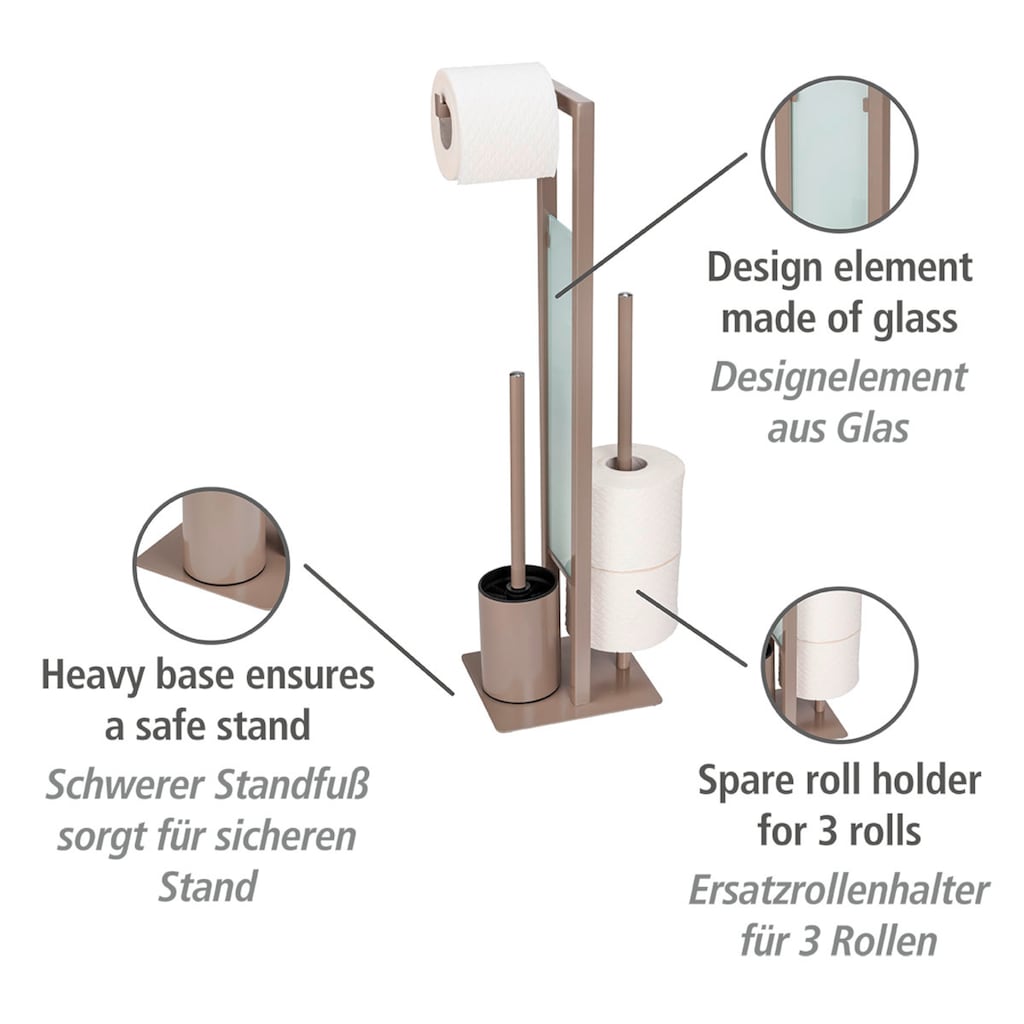 WENKO WC-Garnitur »Rivalta«, aus Glas-Polypropylen