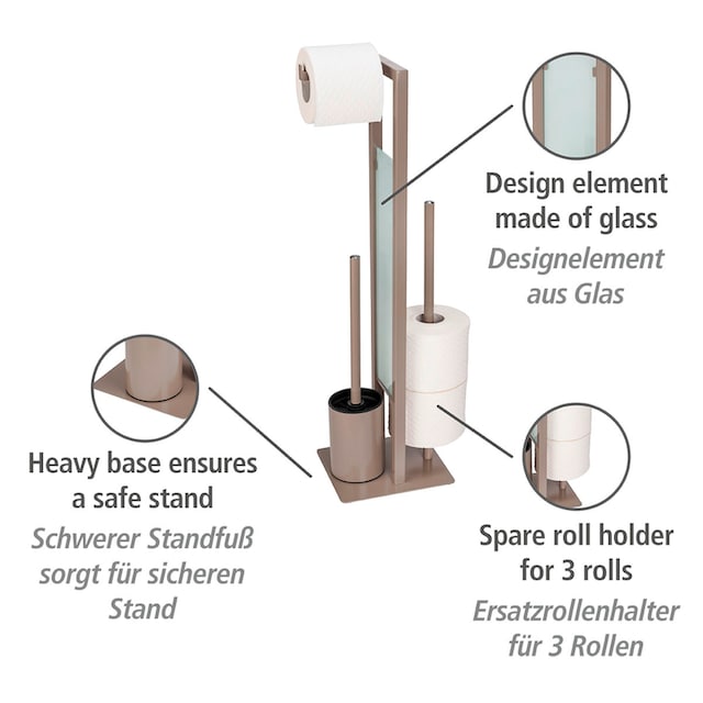 WENKO WC-Garnitur »Rivalta«, aus Glas-Polypropylen, taupe, Platte aus  Sicherheitsglas bestellen | BAUR