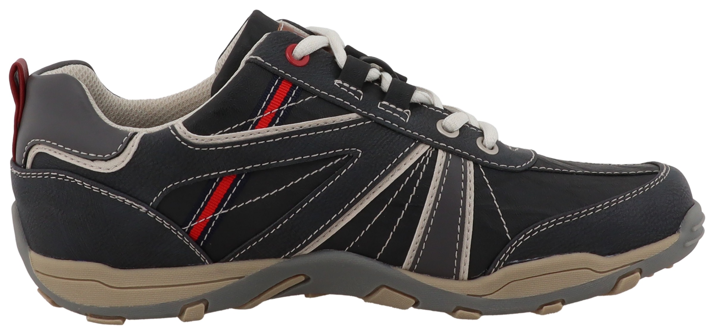 Mustang Shoes Sneaker »Ferdinando«  Freizeitschuh, Halbschuh, Schnürschuh mit auffälligen Kontrastnähten