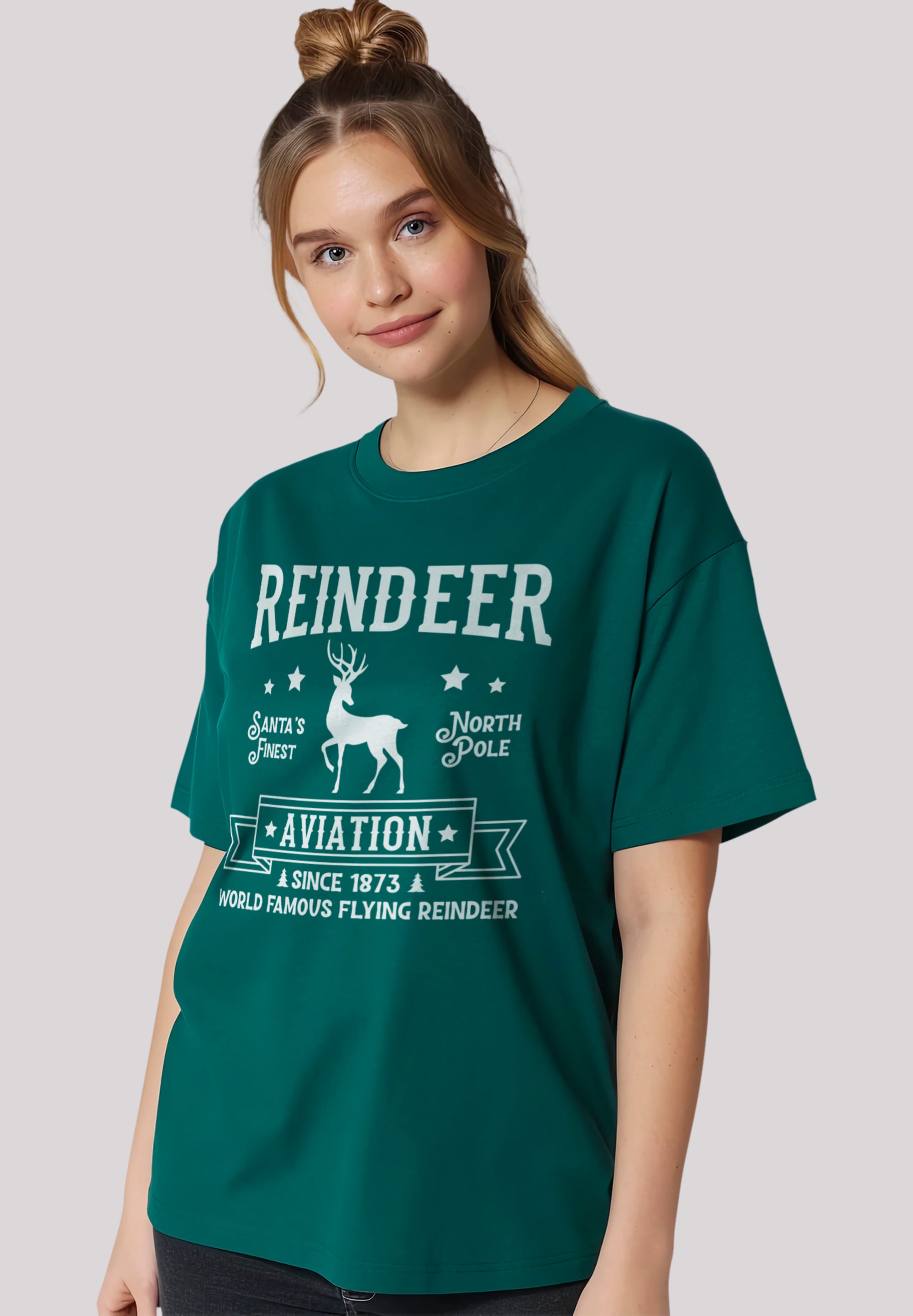 F4NT4STIC T-Shirt "Reindeer Aviation Retro Weihnachts Sign", Premium Qualit günstig online kaufen