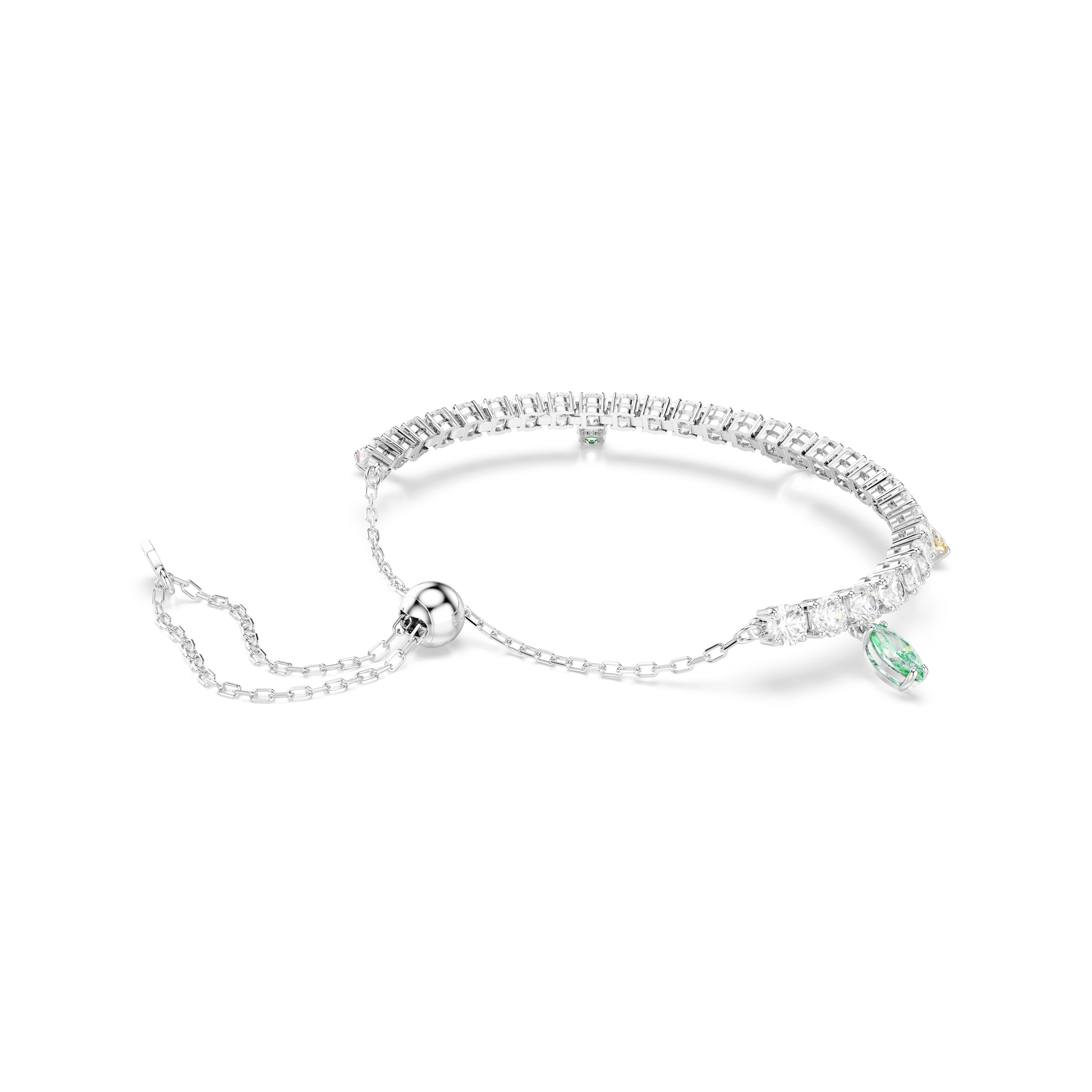Armkette SWAROVSKI "Schmuck Geschenk Capsule Armband", metallfarben, kristallweiß, grün, gelb, lila, rosa, kristallweiß, grün, gelb, lila, rosa, Armbänder, Damen, Metall, Armkette, mit Swarovski Kristall, Zirkonia (synth.) 3