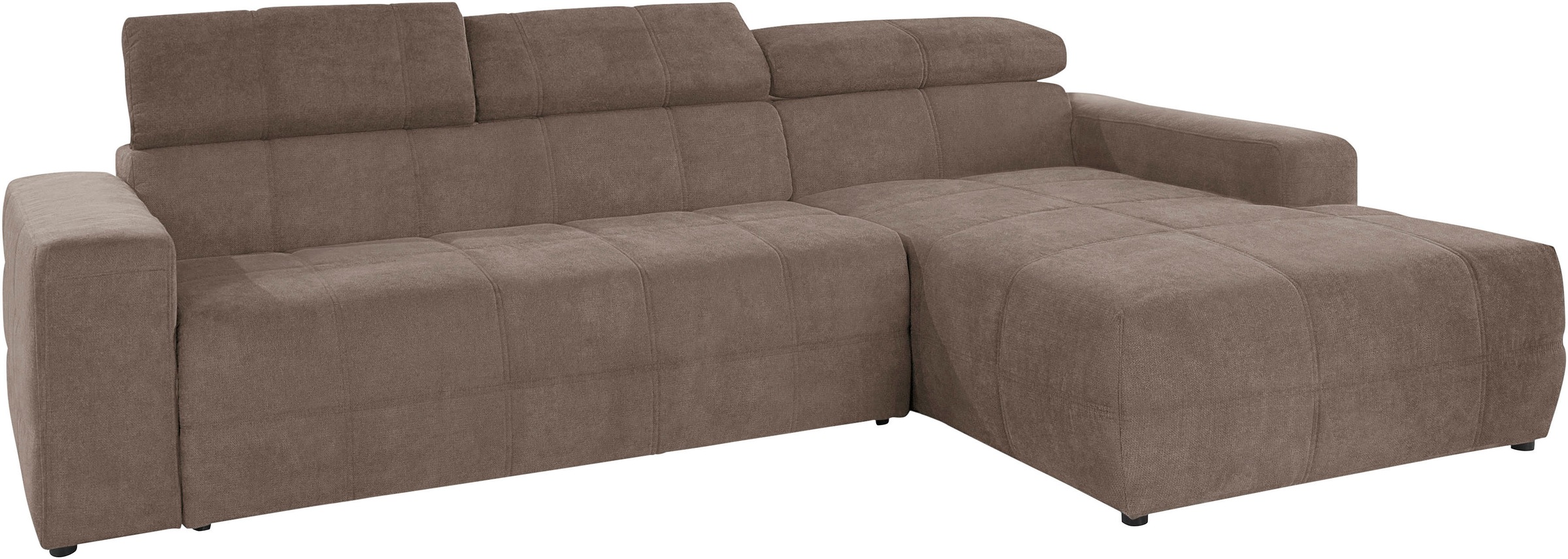 DOMO collection Ecksofa »Brandon Sitzbelastung 140 kg, große Ausführung, B/T/H: 289/177/80 cm«, mit Kopfteilverstellung, wahlweise Sitztiefenverstellung, L-Form