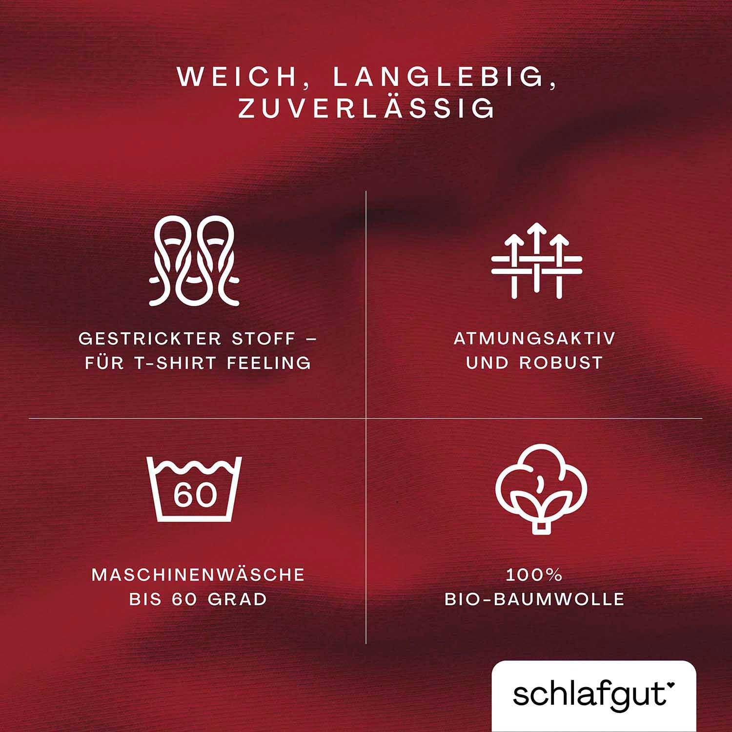 Schlafgut Spannbettlaken »CASUAL u.a. in Gr. 90x200, 140x200 oder 180x200 cm, 100% Baumwolle«, Bettlaken für Matratzen bis 25 cm Höhe, zuverlässig, langlebig, weich